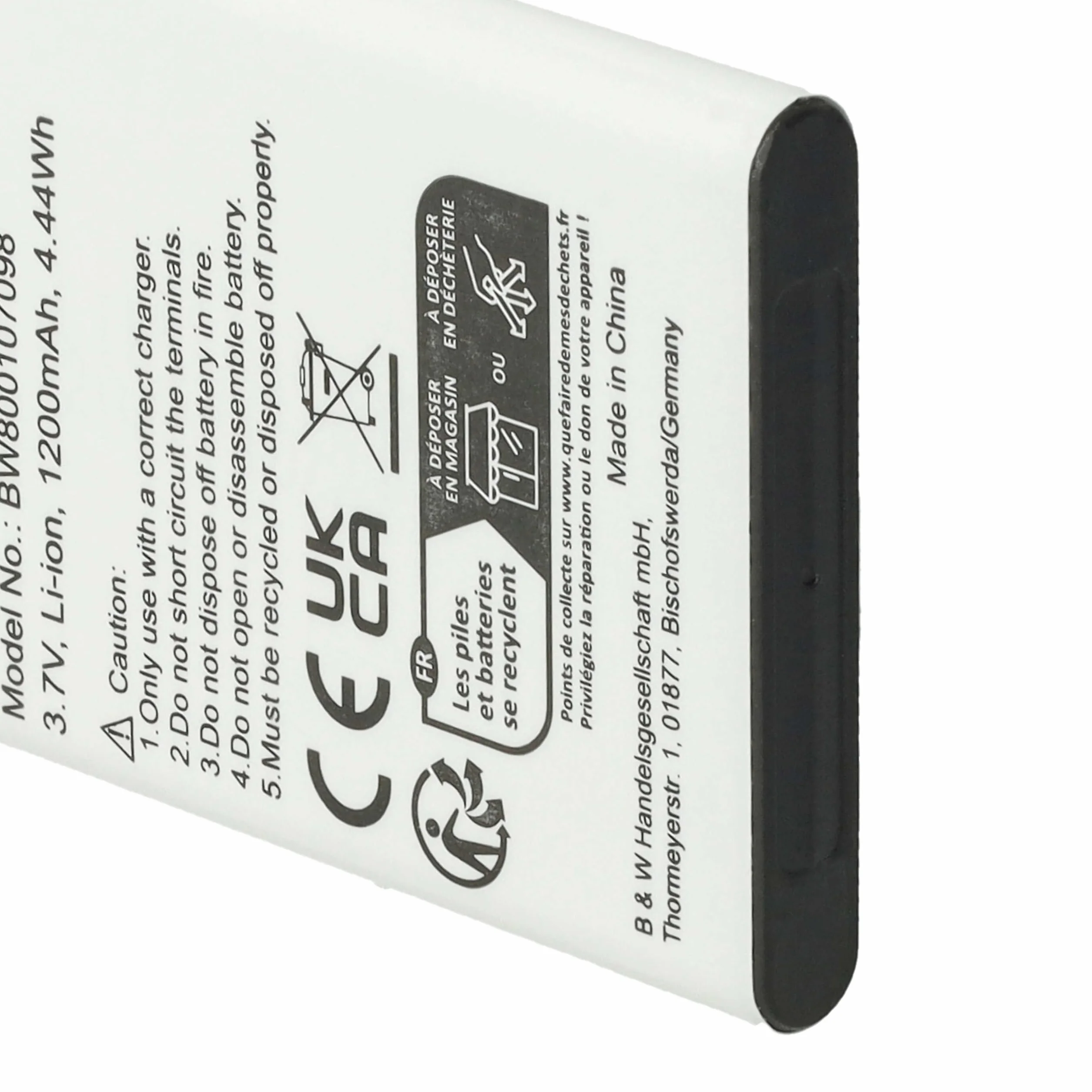 vhbw Bateria kompatybilna z urządzeniem nawigacyjnym Becker Mamba, Mamba.4 CE LMU EU - zamiennik do C533457105T, 300D006018F (1200mAh, 3,7V, litowo-jonowa)