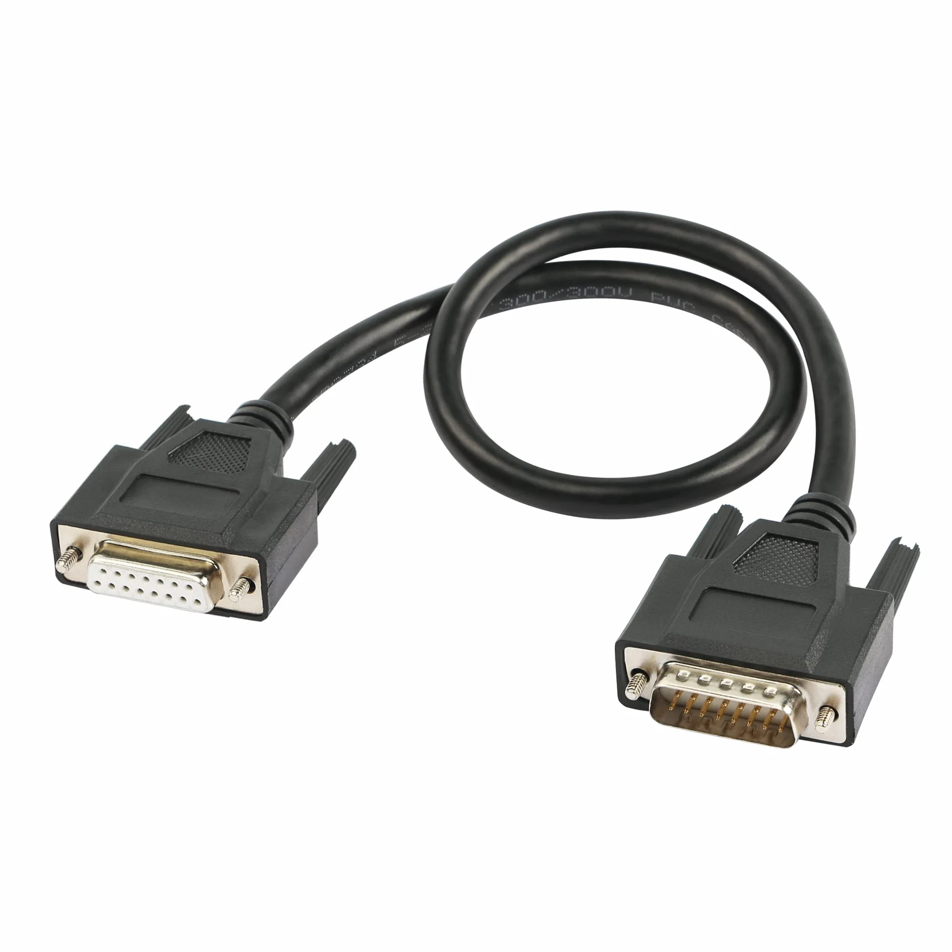 Kabel szeregowy DB15 męski na żeński 15-pinowy port prosty 0,5 m (czarny)