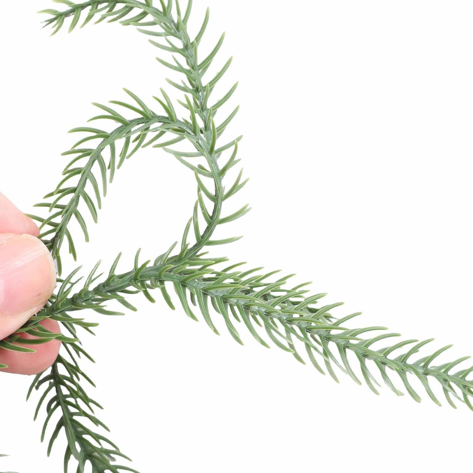 Ausla Norfolk Pine Teardrop Swag, 68 Cm / 26,77 Cali Długości, 2 Sztuki, Zielony Plastik
