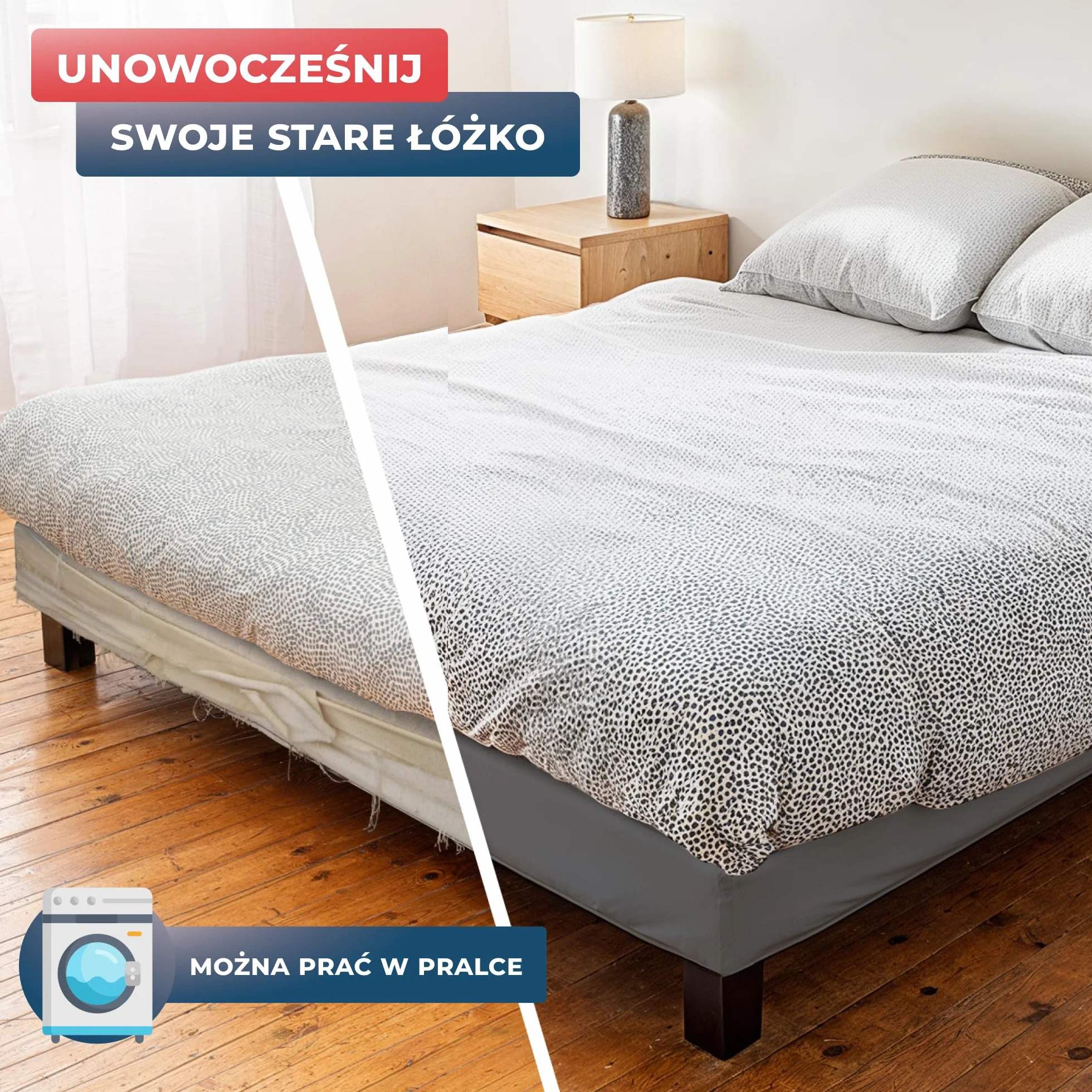 Wrappybag Osłona na Materac 90 x 190 cm Elastyczne Gumki Pokrowiec na Łóżko Szary