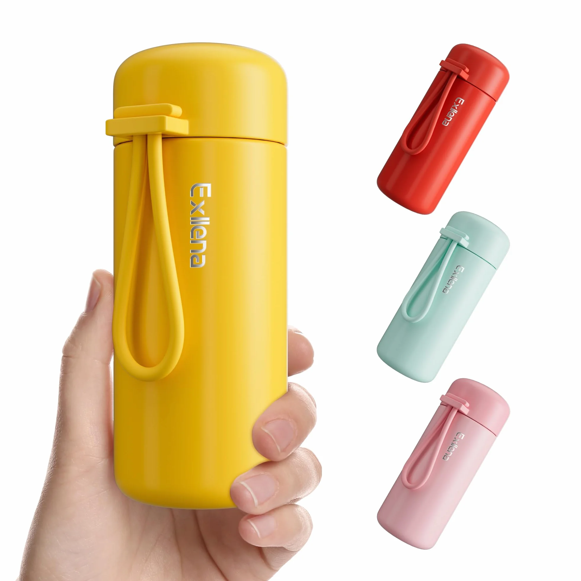 Exllena Mała piersiówka 150 ml mini do gorących lub zimnych napojów żółta