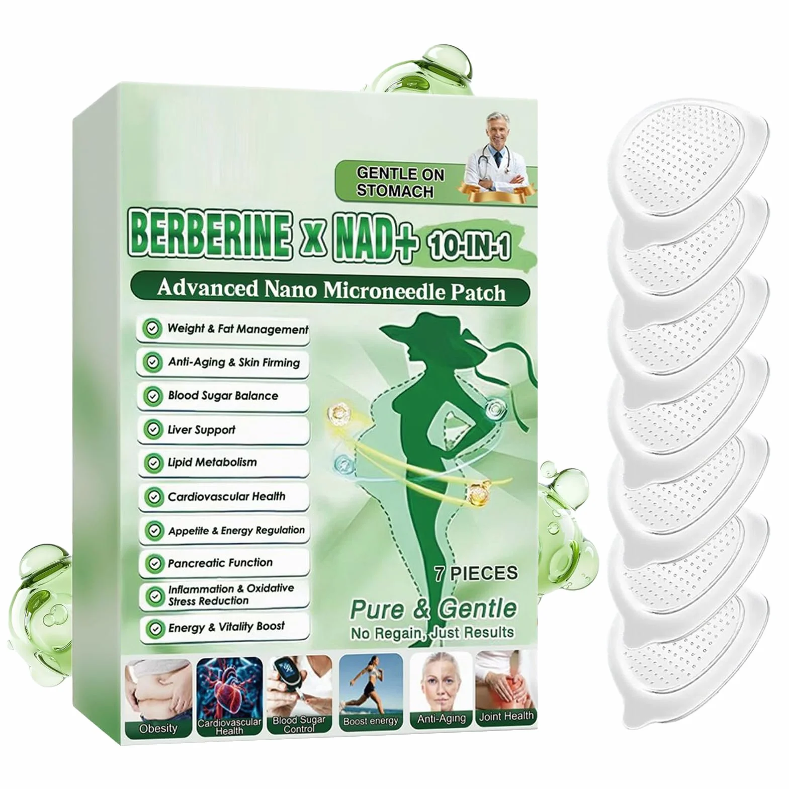 Moringa X Berberin plastry z mikroigłami, 3 pudełka Moringa X Berberin, plastry Luxarise, Moringa i berberyna, delikatne plastry odchudzające, do pielęgnacji ciała