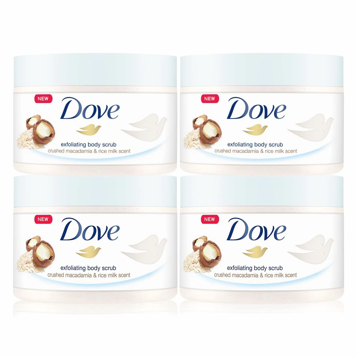 Dove 8710447217061 Peeling pod Prysznic, 4 x 225 ml