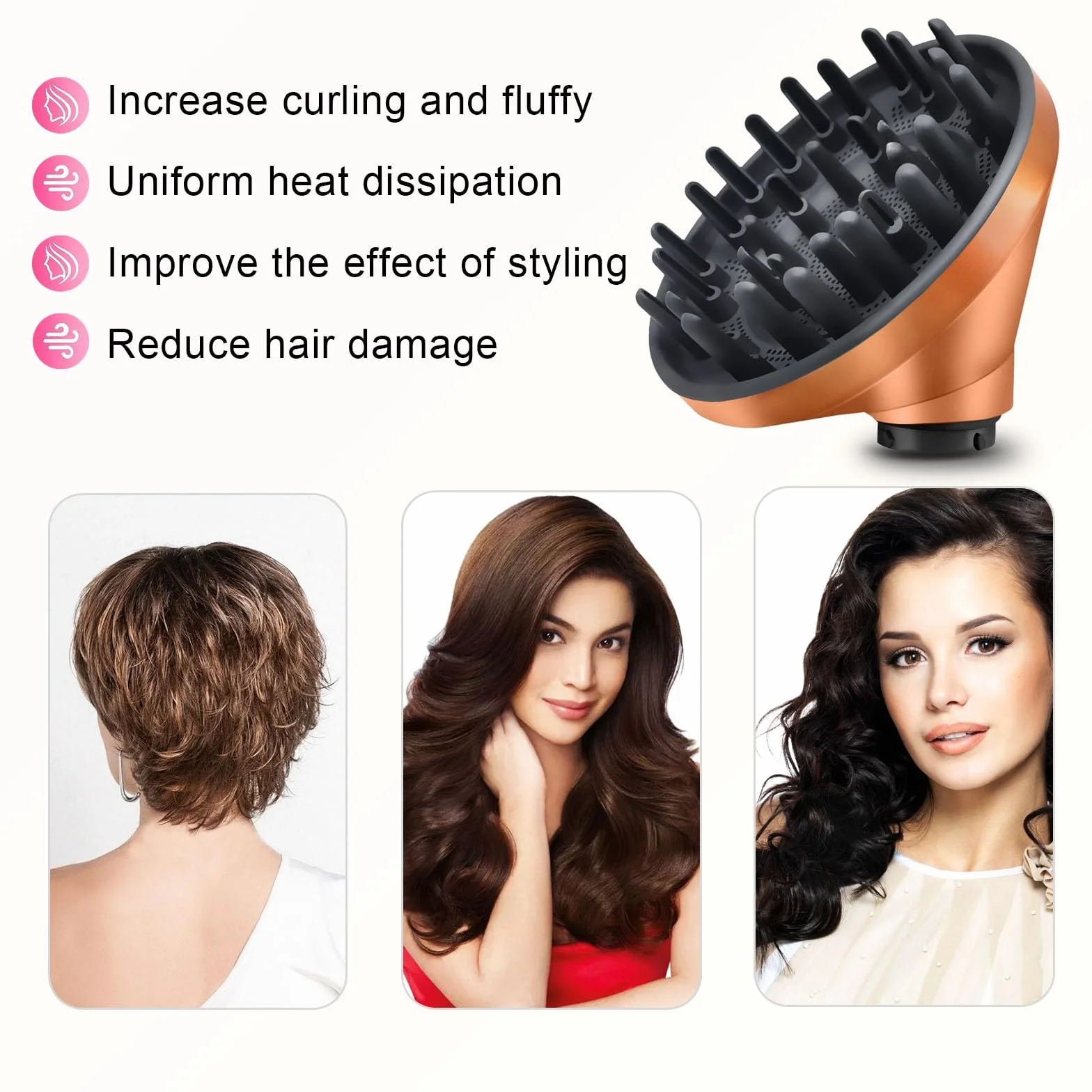Dysza dyfuzorowa, nasadki do Dyson Airwrap Styler HS01 HS05, przekształcalna do Airwrap Styler w suszarkę do włosów, dyfuzor do suszarki do włosów, nasadka do suszarki do włosów, złota