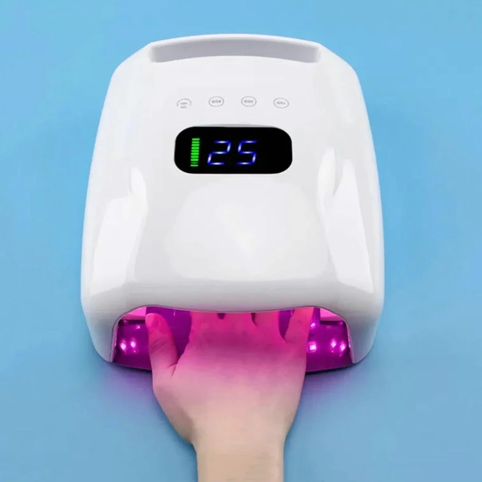 Lampa LED do paznokci, Moc 96 W Czerwone światło Akumulatorowa lampa UV do paznokci Profesjonalna suszarka i manicure(Nero)