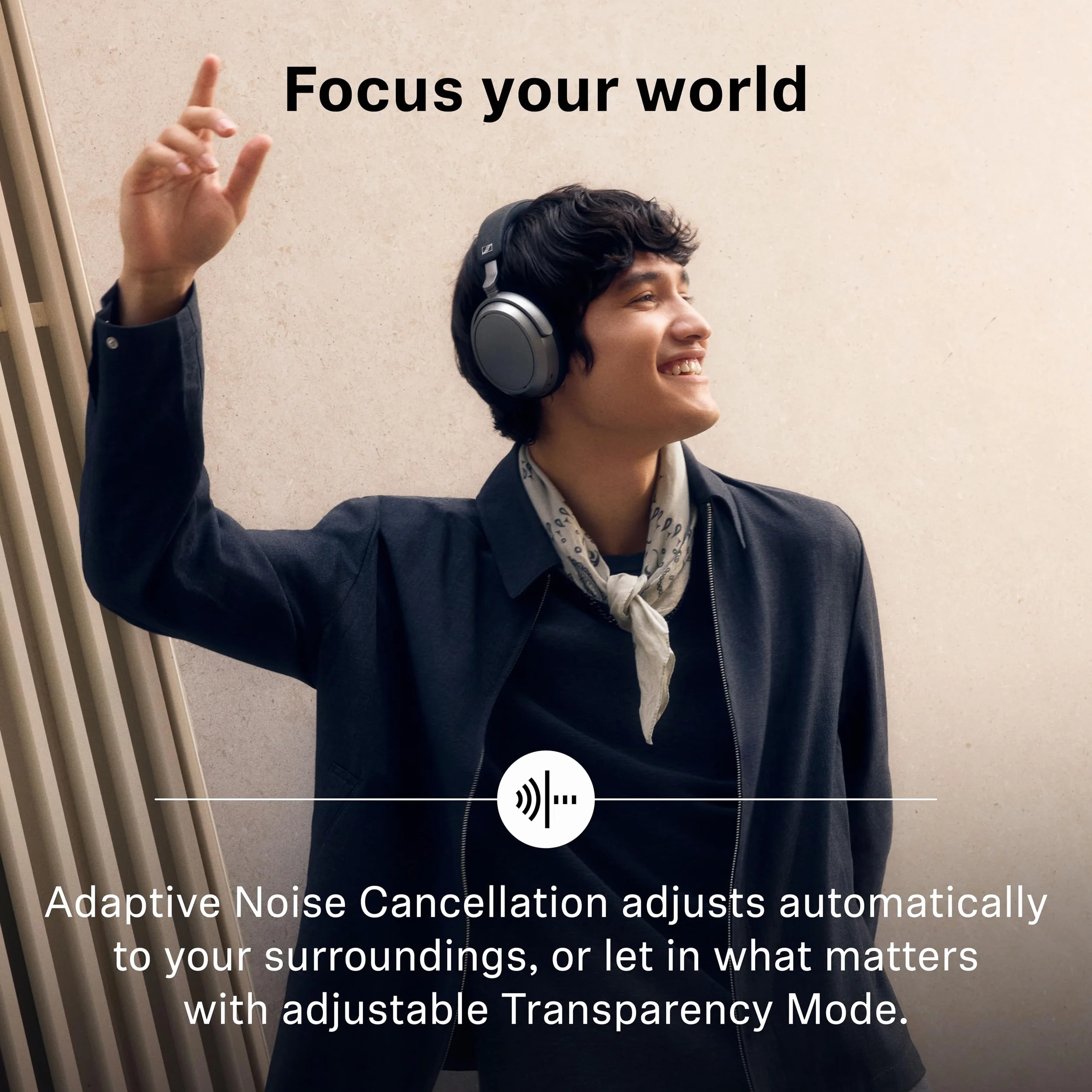 Sennheiser MOMENTUM 4 Słuchawki Bezprzewodowe, Zestaw Słuchawkowy z Bluetooth Zapewniający Optymalną Czystość Dźwięku Podczas Połączeń, z Aktywnym Tłumieniem Hałasu, Grafit
