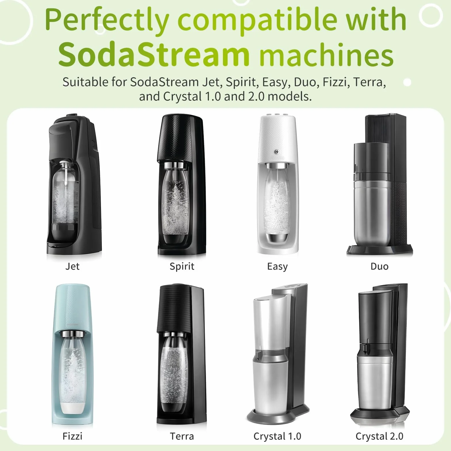 Sodastream Crystal 1.0 & 2.0 Nakrętki Zapasowe Zamienne - Zgodne z Modelem Duo, Jet, Fizzi