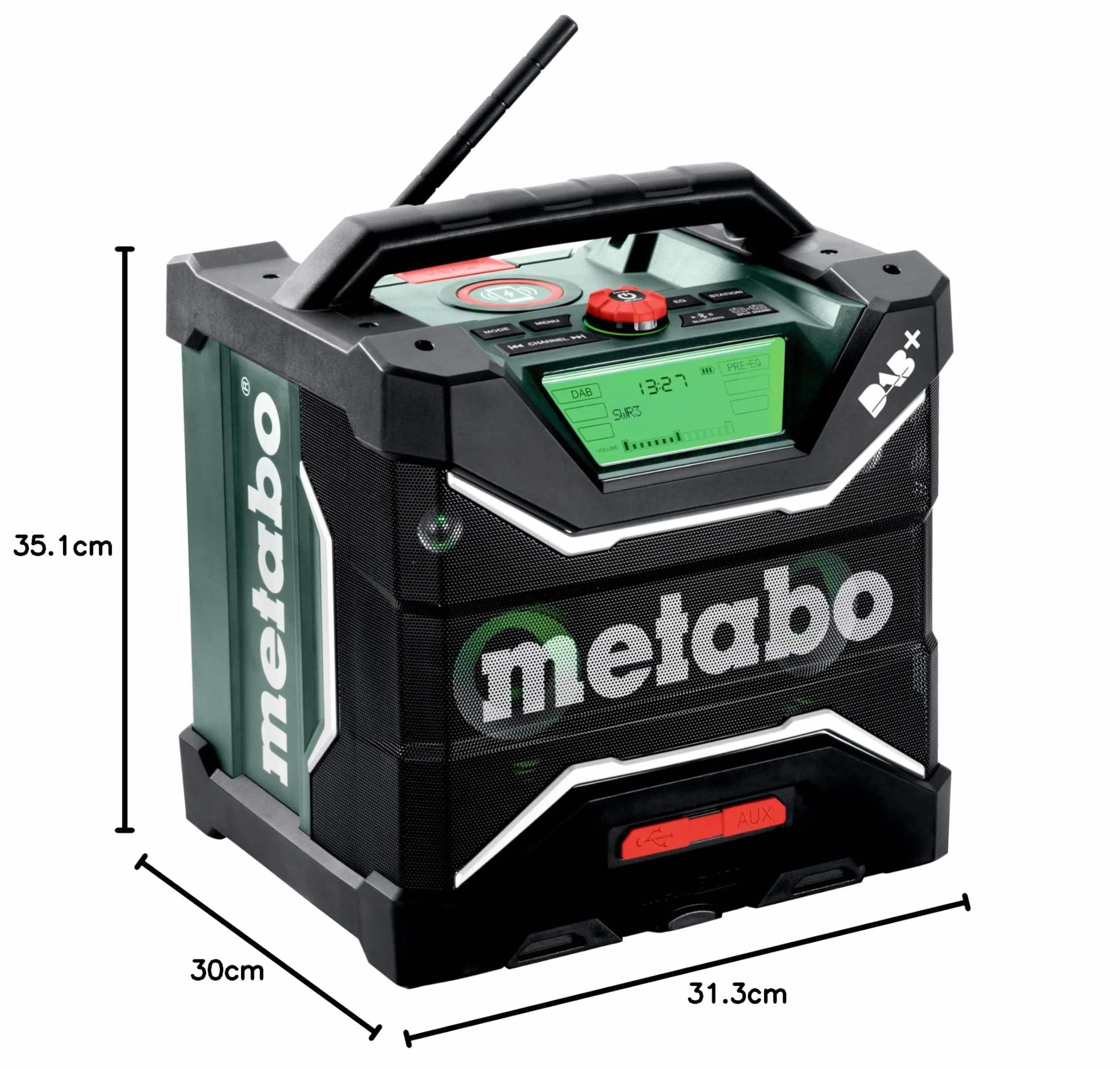 Metabo Radio budowlane RC 12-18 32 W BT DAB+, 18 V, z Bluetooth i AUX, klasa ochrony IP 54, radio 600779850