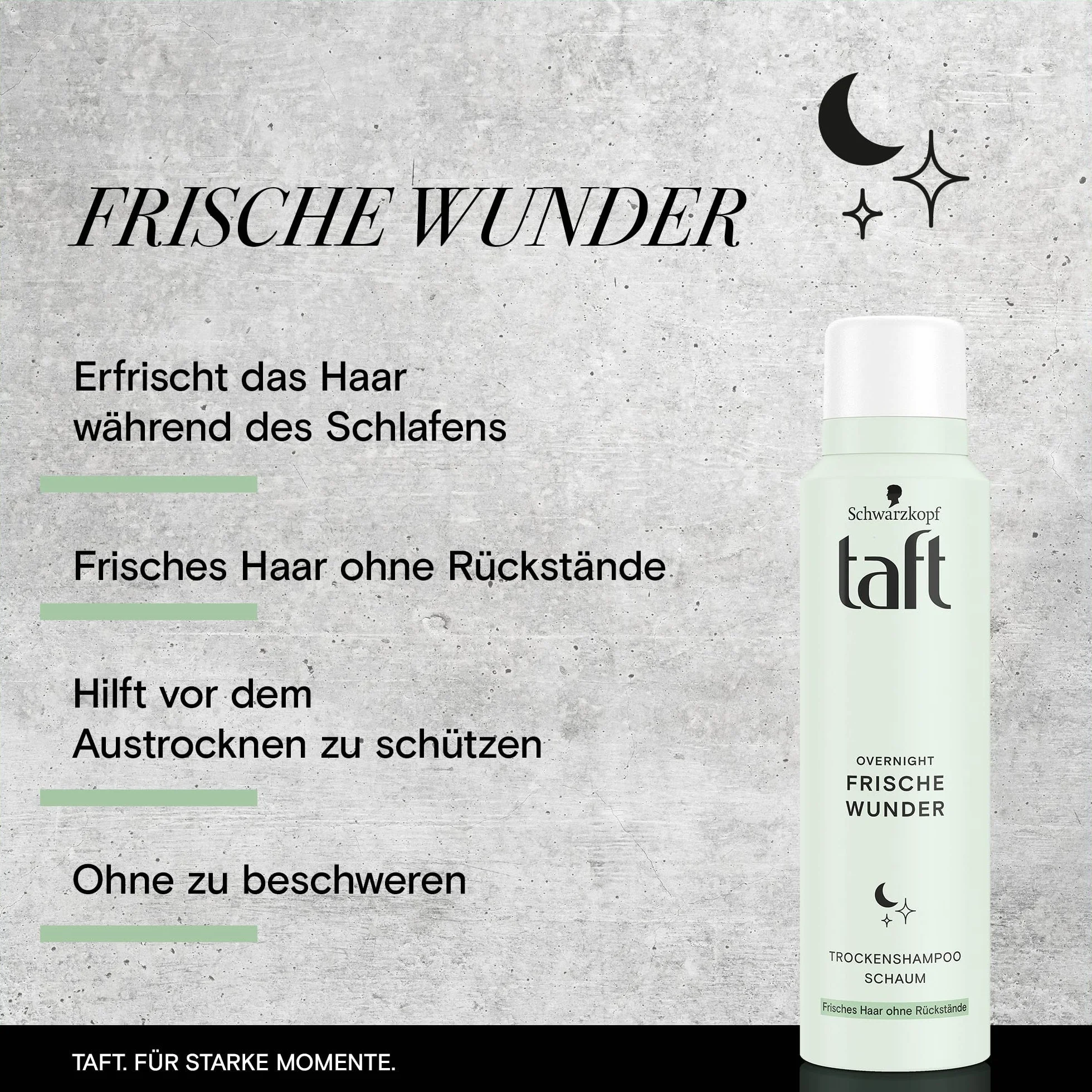 Taft Overnight Fresh Wunder suchy szampon piankowy 150 ml