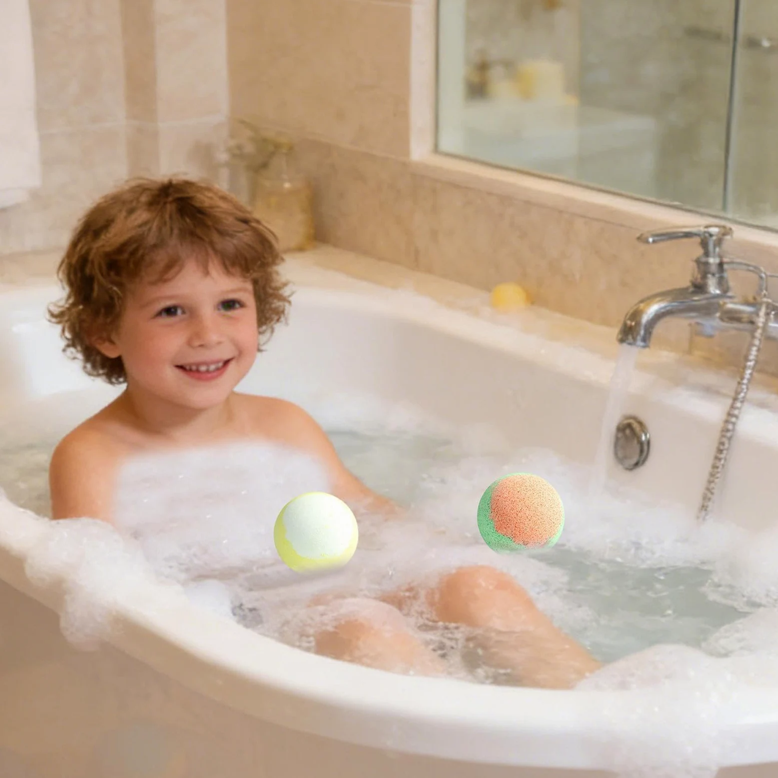 Kula Kąpielowa Akcesoria SPA z naturalnym zwierzątkiem w środku | 24-częściowe dla dzieci pachnące solne kulki do kąpieli Dla młodzieży dziewcząt chłopców domu hotelu łazienki wanny