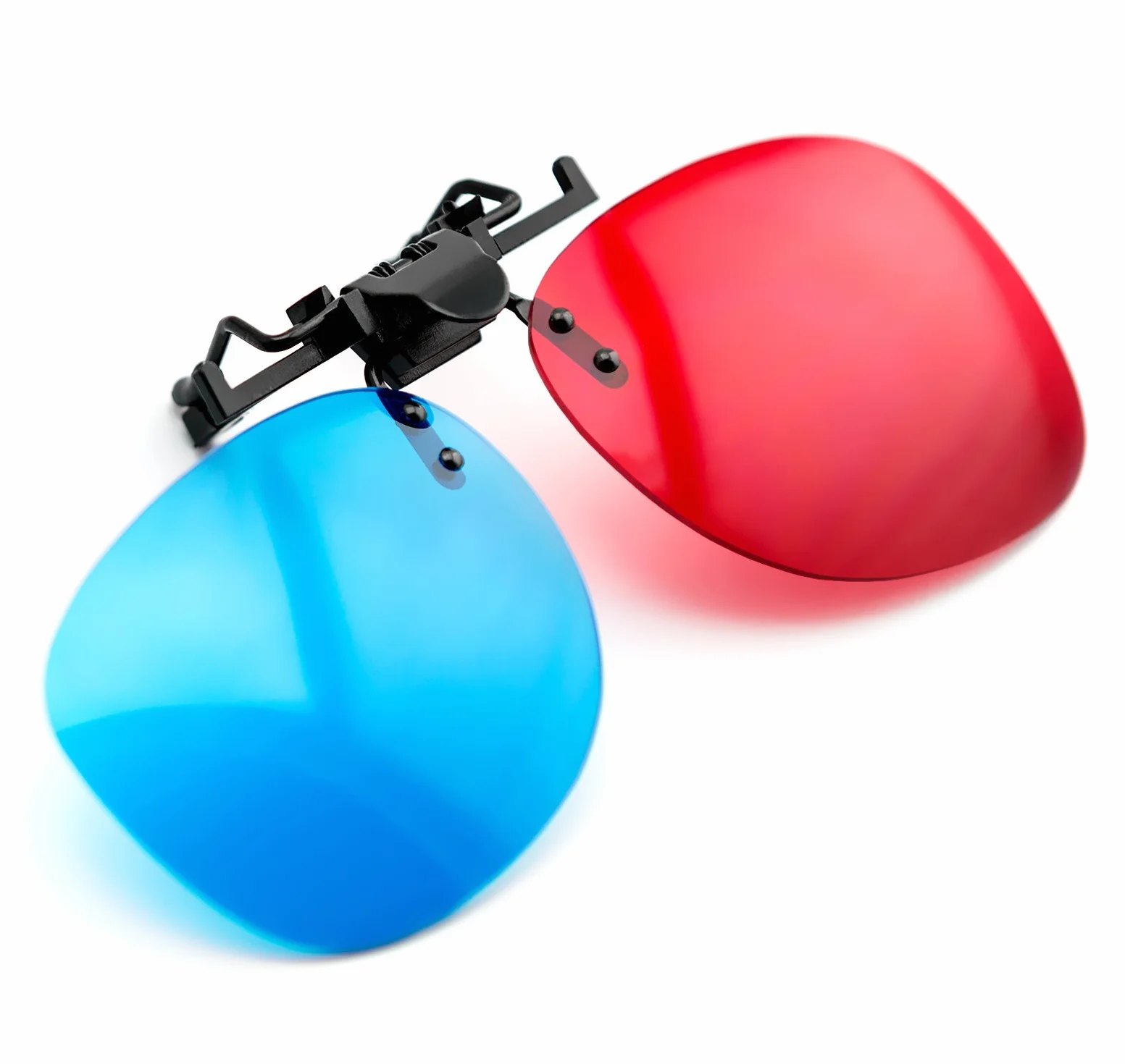 Okulary 3D Clip-On czerwone/niebieskie (okulary anaglifowe 3D) dla osób noszących okulary, telewizor, gry komputerowe itp.