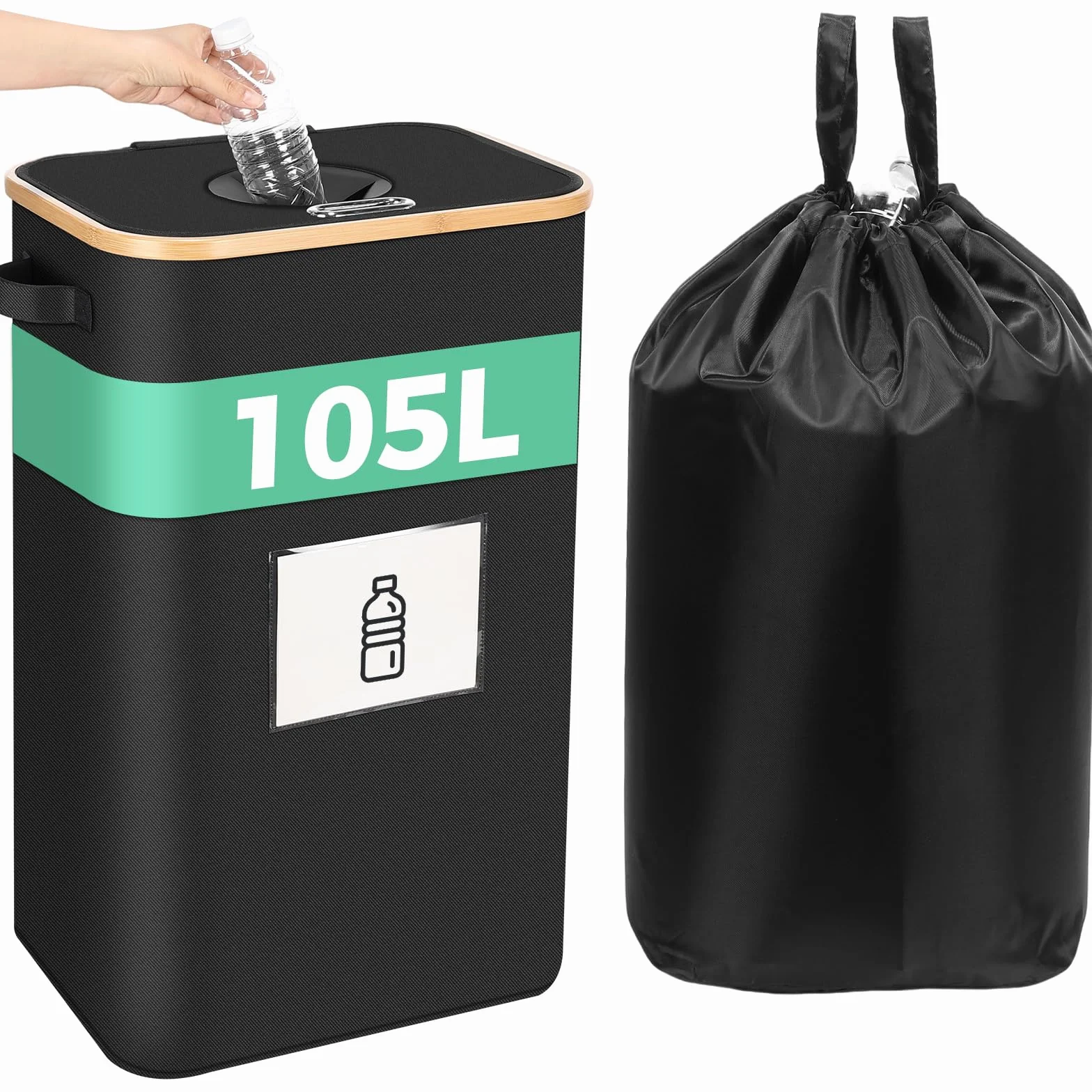 OUSFOT Pojemnik na Butelki 105L Wodoszczelny z Pokrywką