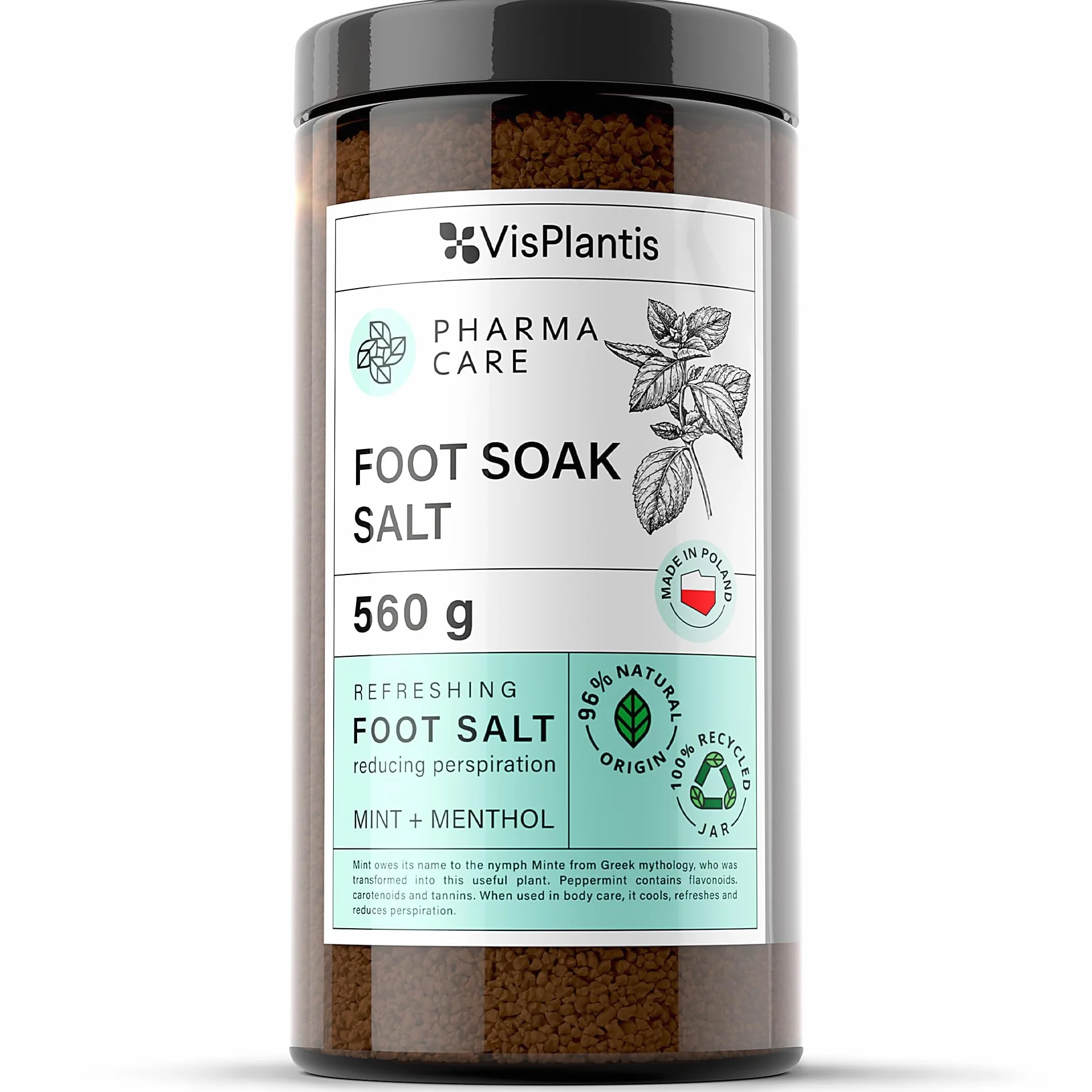 Vis Plantis Pharma Care Odświeżająca sól do stóp Mięta + Mentol, 560g