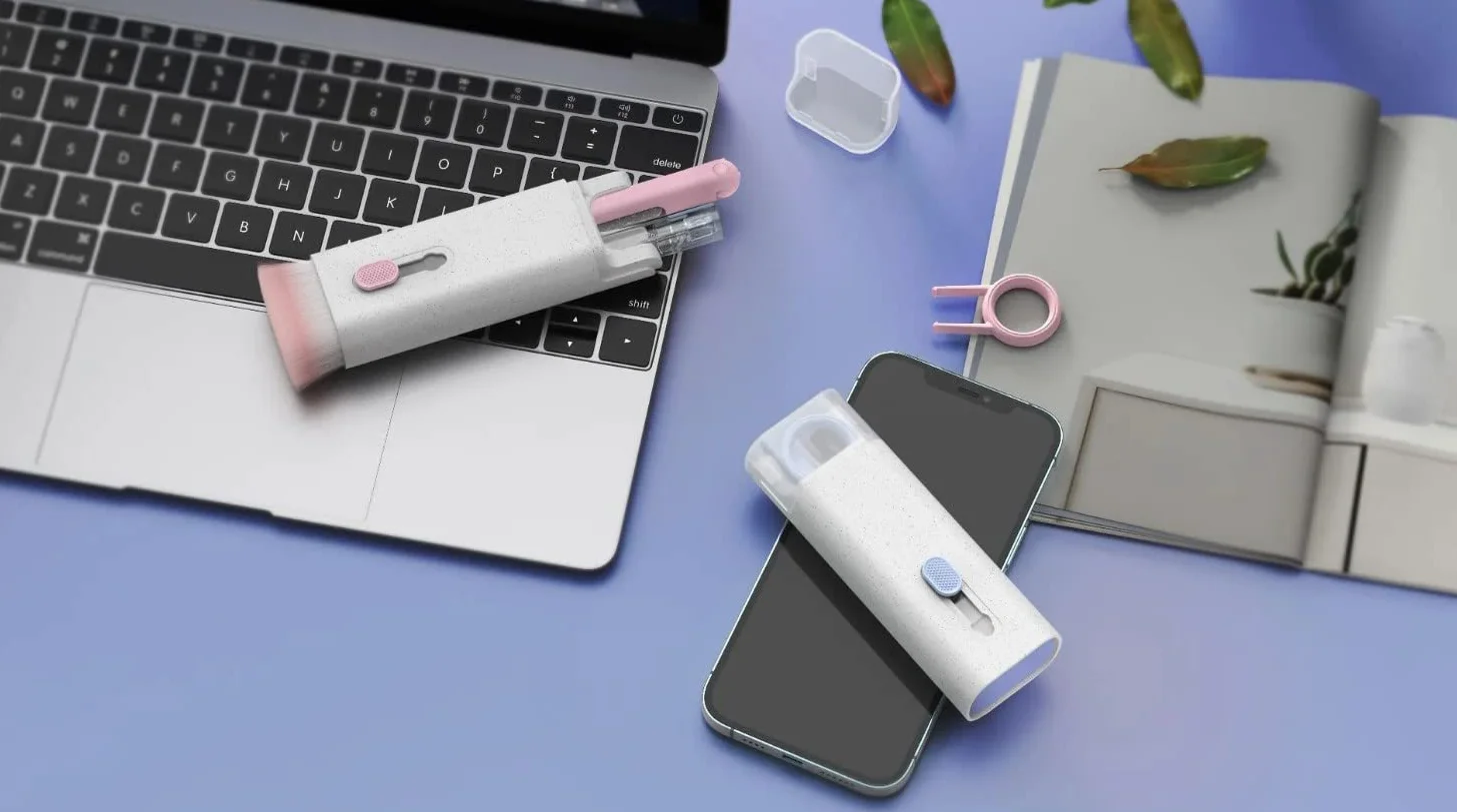 Zestaw do czyszczenia elektroniki 7 w 1 (niebieski) z dużą szczotką do klawiatury, wyświetlaczy, telefonu komórkowego, słuchawek, smartfonów Airpods Earbuds