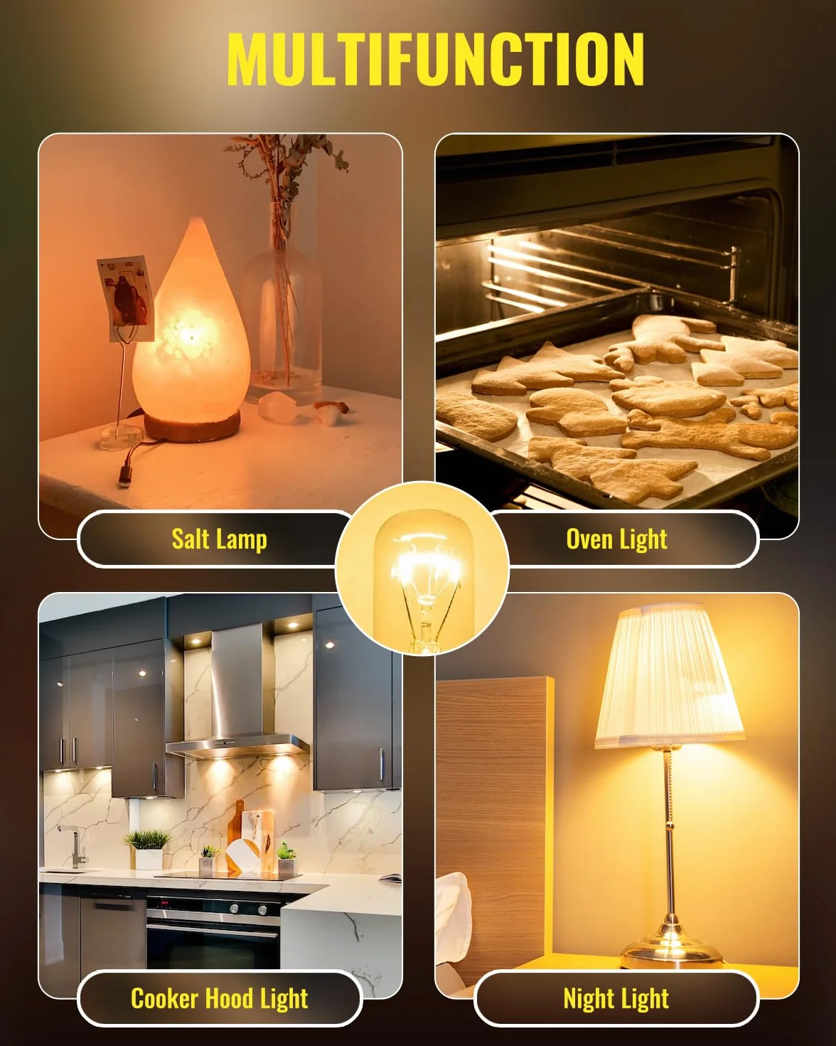 Bonlux Żarówka do lampy solnej, ściemniana E14 SES, mała śruba Edisona, karłowaty, 10 W, 240 V, do lodówki, piekarnika, pułapki na pchły, zapachów, palnik do topienia wosku, lampa znakowa (10 sztuk)