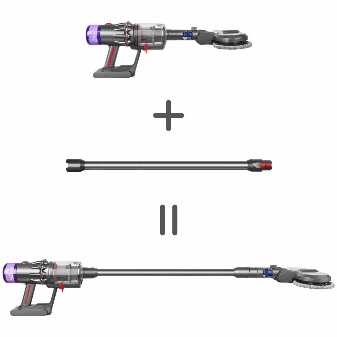 Rura przedłużająca do odkurzacza V12 Detect Slim 74 cm czarna