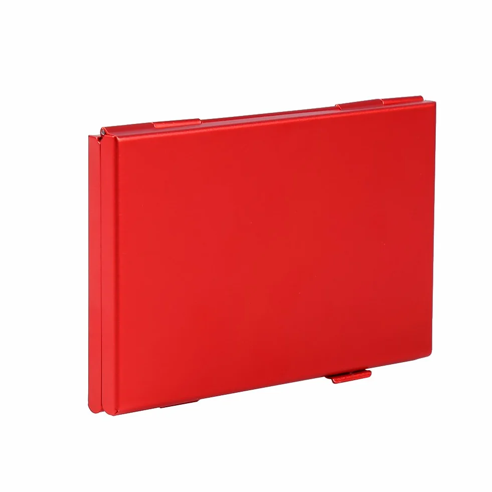 12-krotna aluminiowa obudowa do przechowywania kart i uchwytu na karty pamięci TF, 3,66" x 2,36" x 0,39" (czerwona)