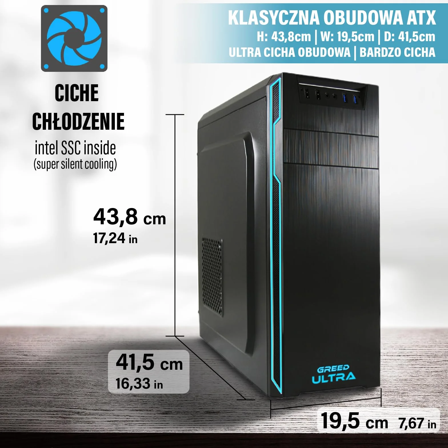 GREED® Ultra PC z Intel Core 12th Gen – szybki komputer + Computer o częstotliwości 4,4 GHz, 16 GB RAM/pamięć operacyjna - 1TB SSD + 1TB HDD - DVD+RW - USB 3.0 - WLAN, Windows 11 Pro