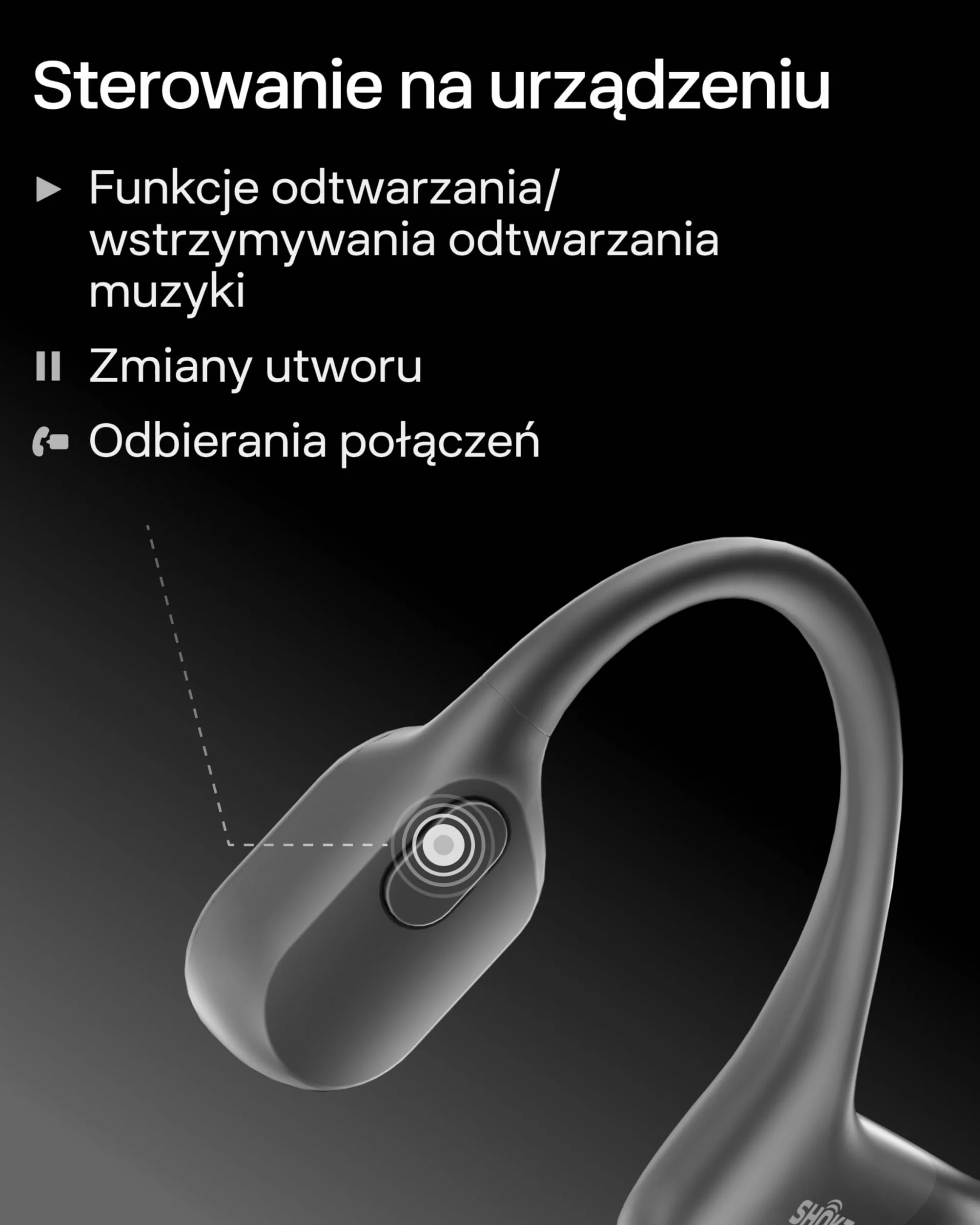 Słuchawki SHOKZ OpenRun z przewodnictwem kostnym, bezprzewodowe słuchawki sportowe Bluetooth z mikrofonem, wodoodporne IP67, idealne do biegania i treningów, 8 godzin odtwarzania, USB-C, czarne