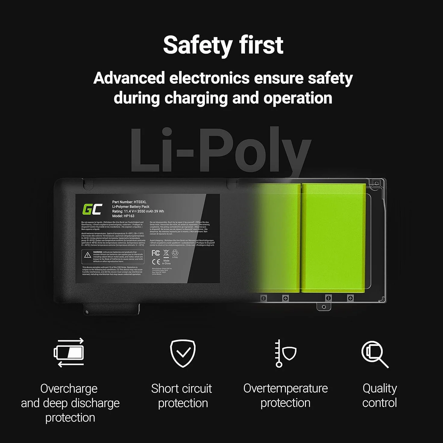 Green Cell L17C3PG1 L17L3PG1 L17M3PG1 L17M3PG2 L17M3PG3 bateria do laptopa Lenovo Legion Y530-15ICH Y540-15IRH (4800 mAh 11,4 V czarny)