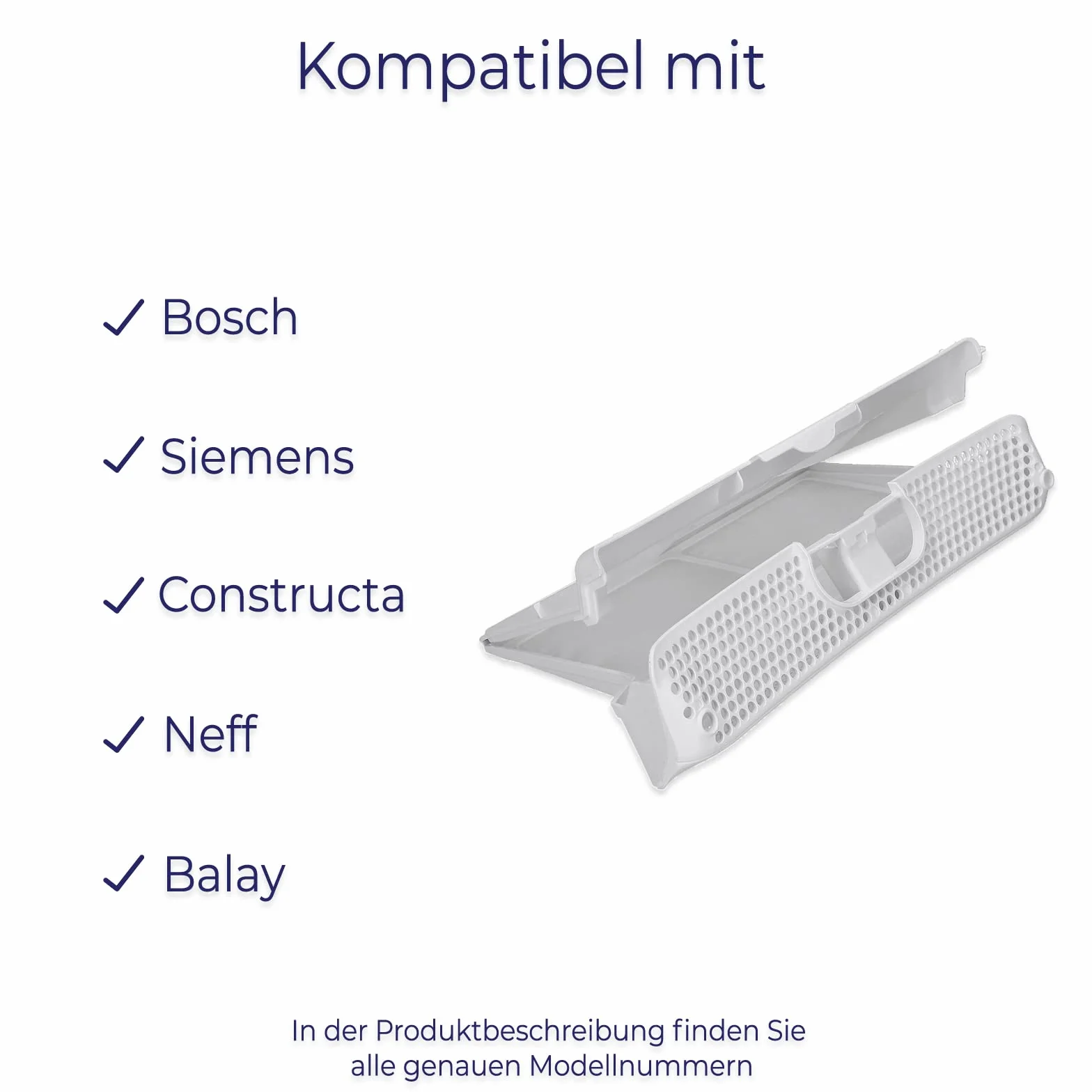 Sitko filtracyjne filtr kompatybilny Bosch Siemens Constructa Neff Balay IQ300 IQ390 IQ500 IQ700 IQ790 IQ800 IQ890 do suszarek białe