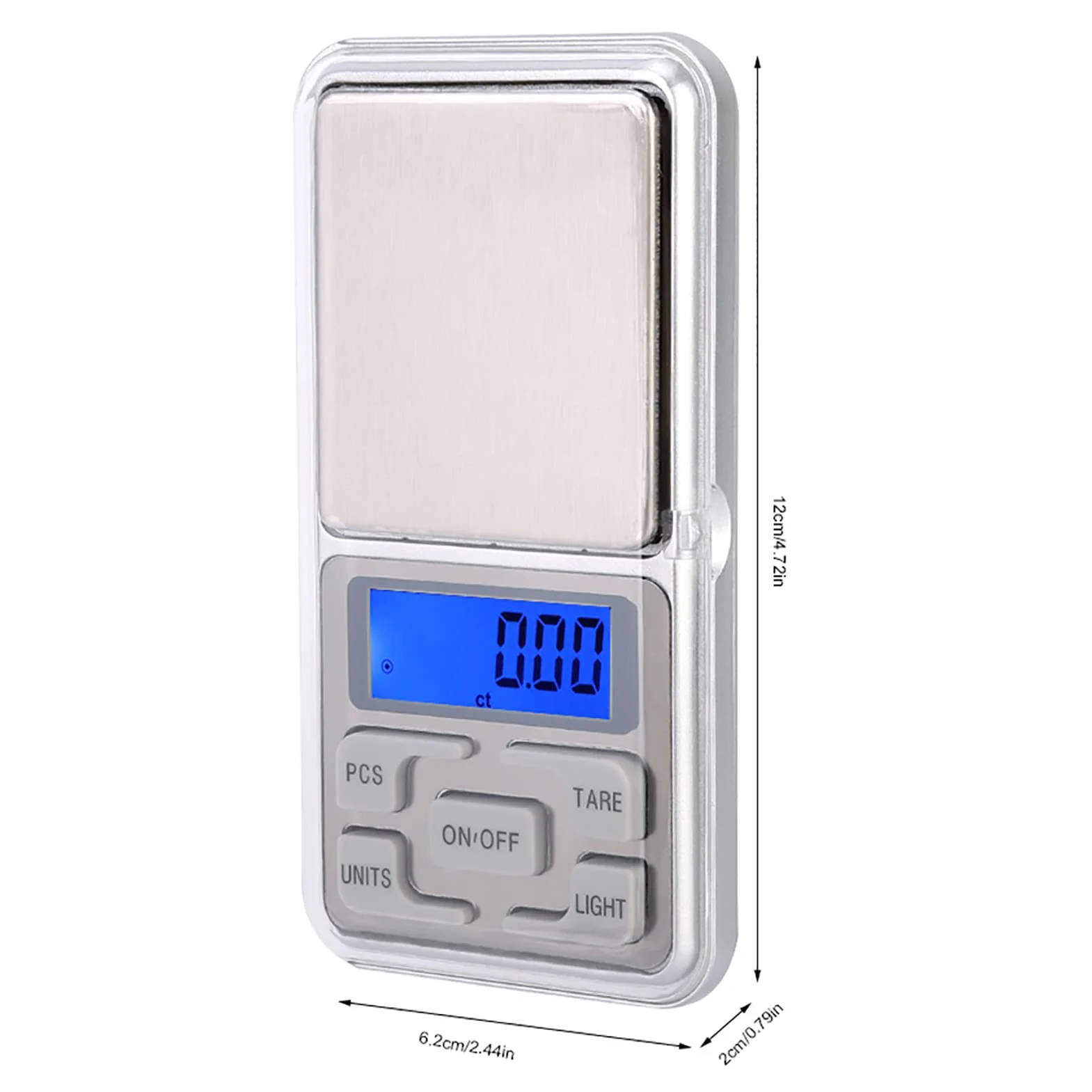 Qcwwy Cyfrowa Waga Kieszonkowa, 500g 0,1g o Wysokiej Dokładności, Przenośna Mini Elektroniczna Waga do żywności z Niebieskim Podświetleniem i funkcją Liczenia do Biżuterii Kuchennej