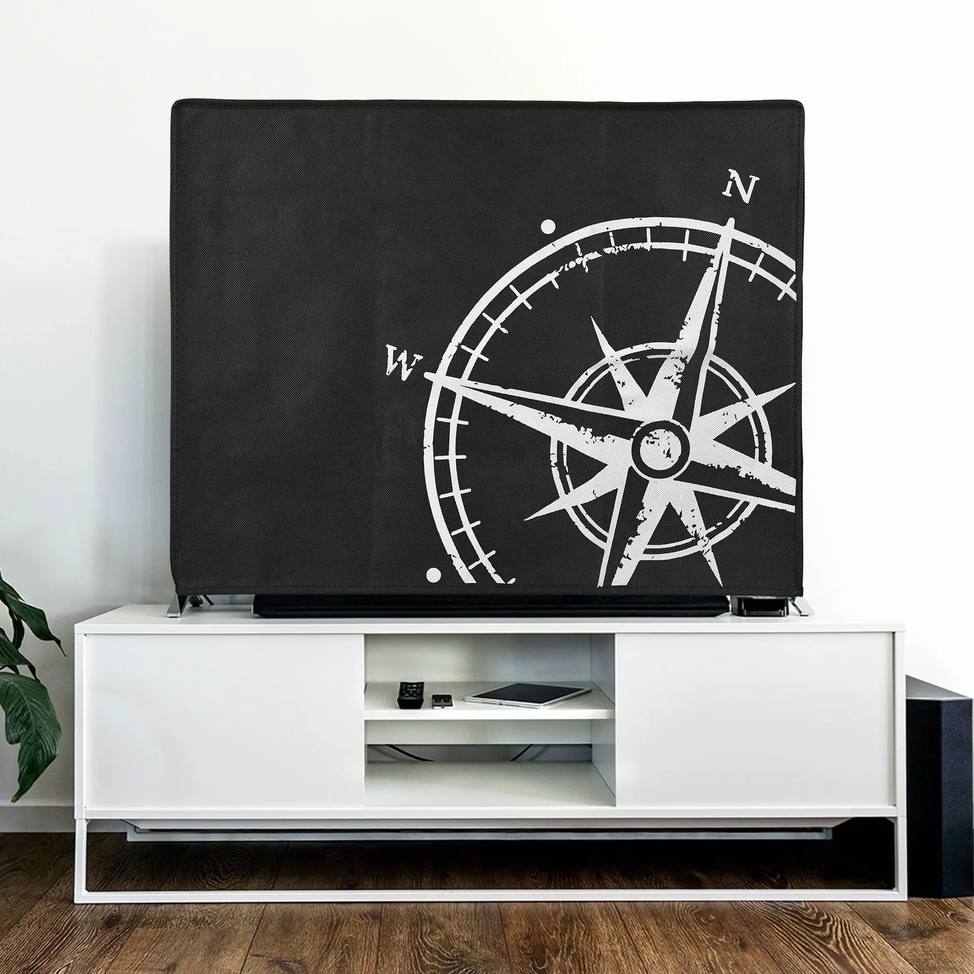 kwmobile Ochrona kompatybilna z telewizorem 24" - Pokrowiec ochronny na ekran PC i telewizor wewnętrzny - pokrowiec ochronny chroniący przed kurzem - biały/czarny