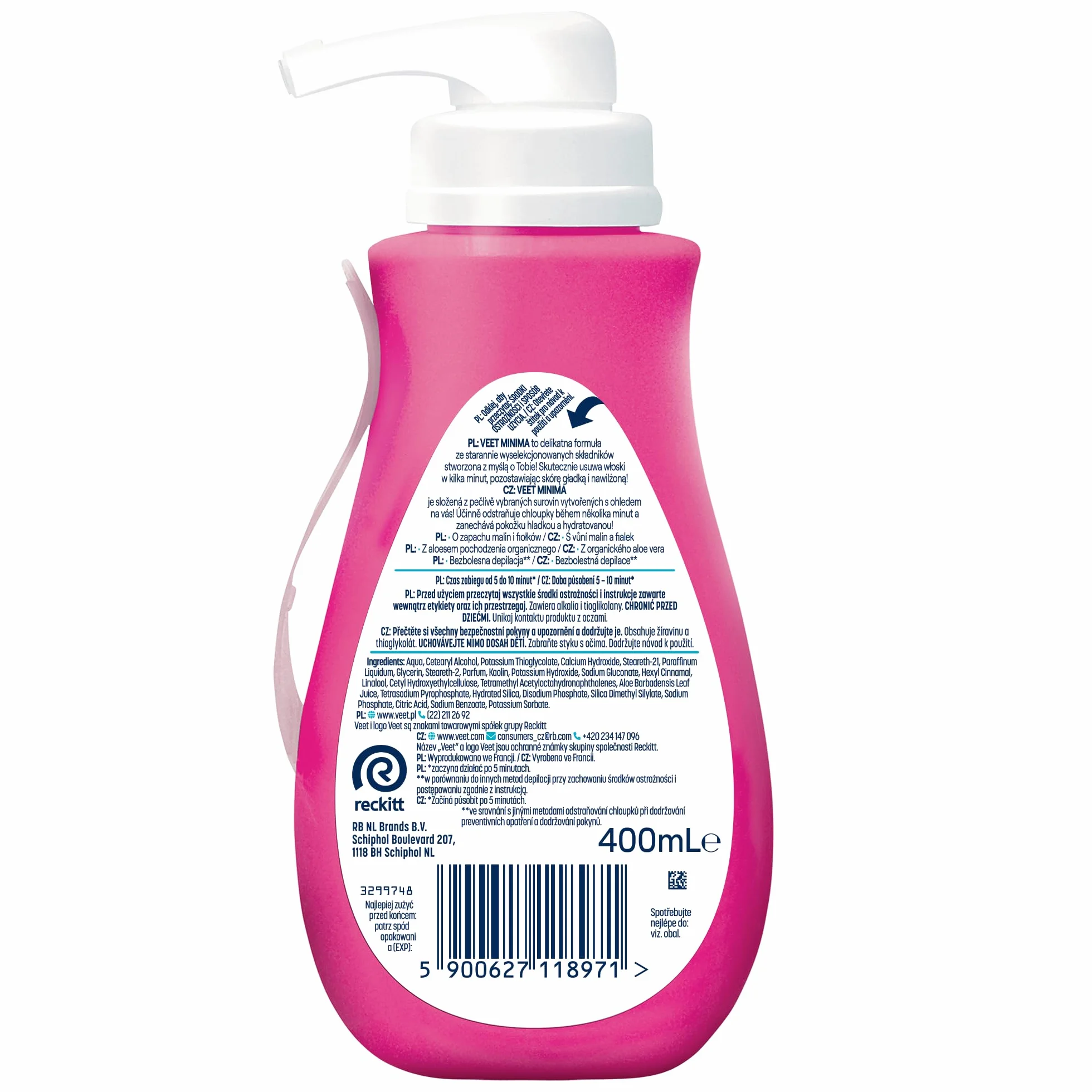 VEET MINIMA Krem do depilacji 5 min. dla skóry wrazliwej 400 ml