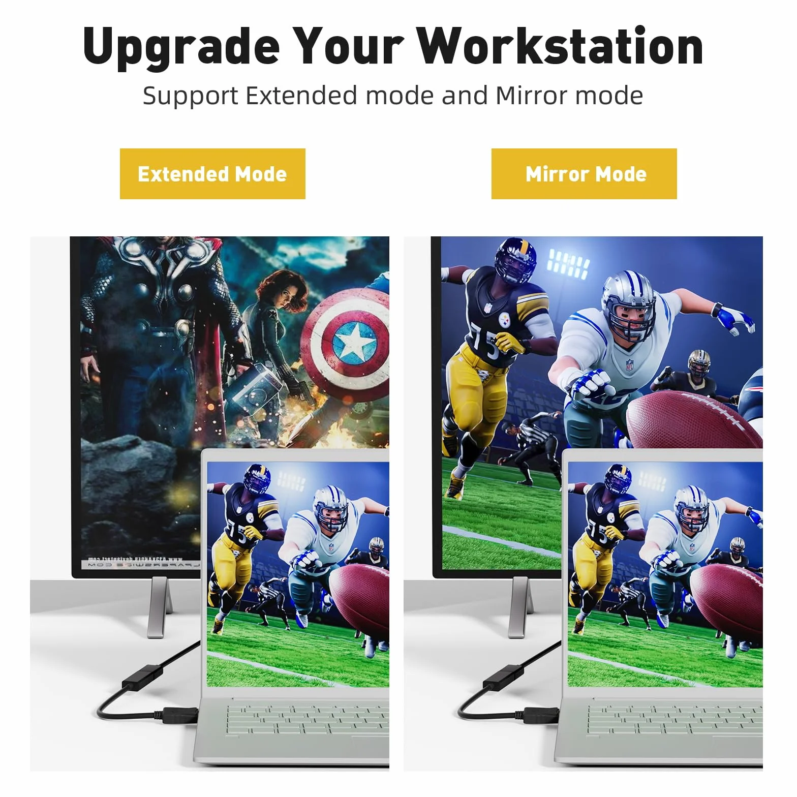 4K Adapter DisplayPort do HDMI [Jednokierunkowy] - DP do HDMI 4K@30Hz 2K@60Hz 1080P@120Hz - Kompatybilny z laptopem, PC, kartą graficzną, monitorem, TV, projektorem (Lenovo, HP, Dell, AMD, NVIDIA)