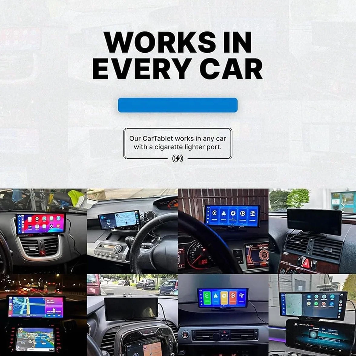 Cartablet Pro Max 2025 Flexscreen ProCarplay bezprzewodowy wyświetlacz z kamerą 4Kam, 10,26" przenośny wyświetlacz HD Carplay i automatyczny, kamera zapasowa 1080P, wyświetlacz HD IPS, nawigacja GPS
