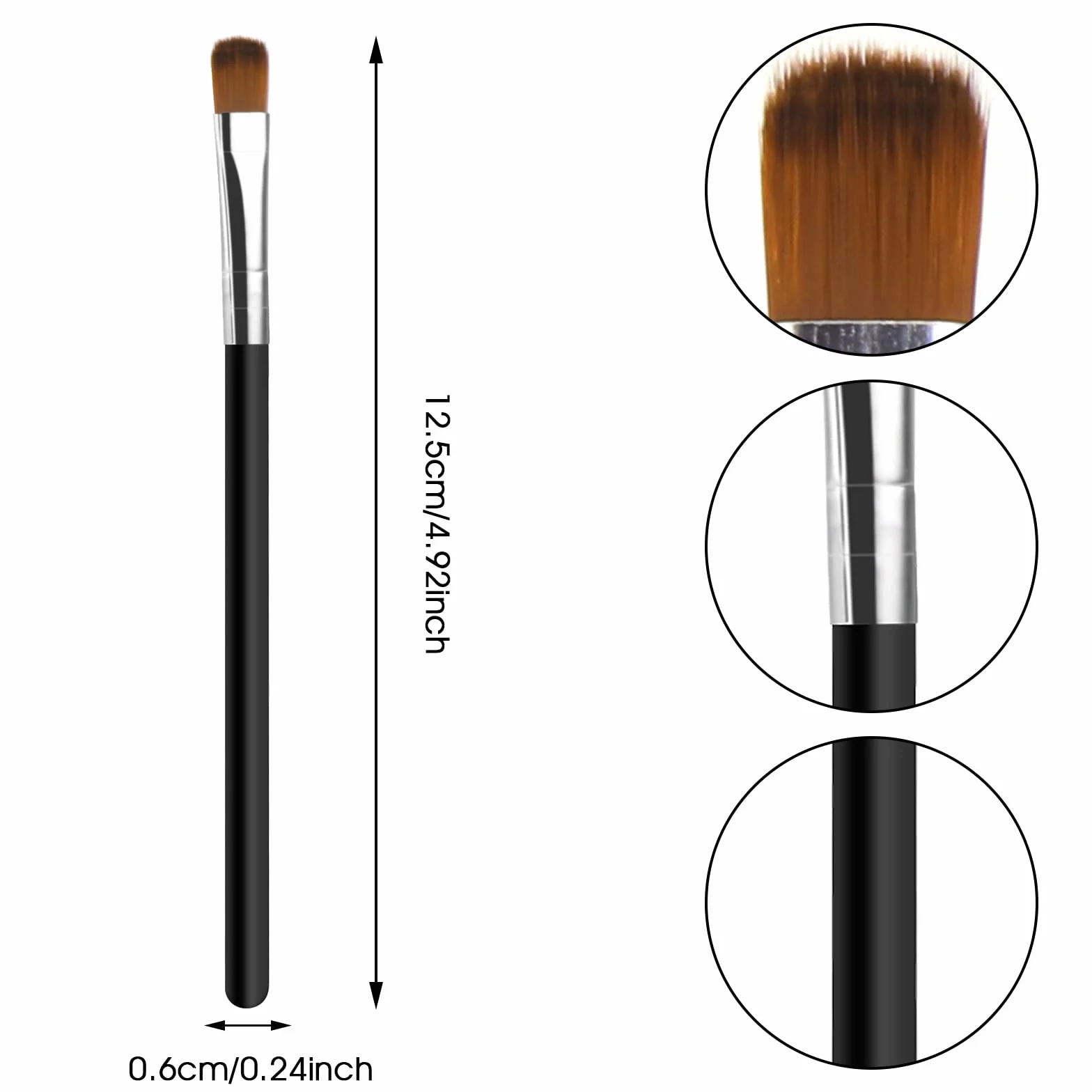 WLLHYF 5 sztuk Zestaw pędzli do brwi Eyeliner Pędzle do makijażu oczu Profesjonalny Ultra cienki cień do powiek Miękkie włosie Pędzle Narzędzia do cieni do powiek dla kobiet Dziewczyn