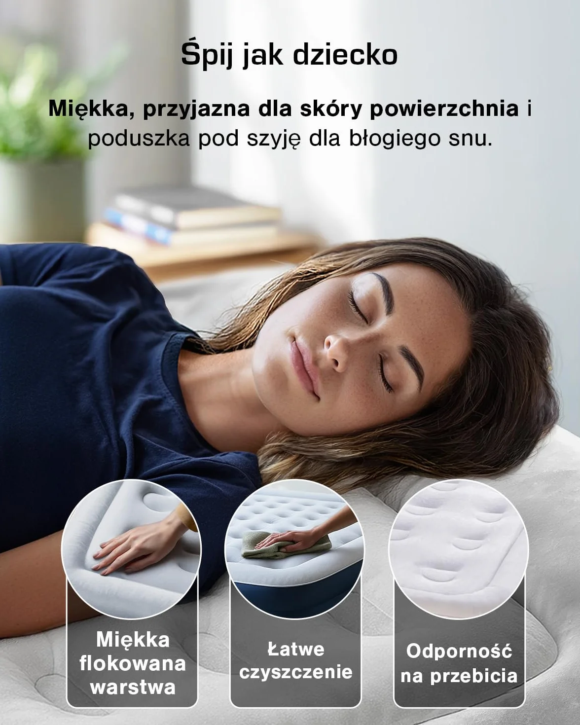 Active Era Materac Samopompujący Podwójny 200x150 cm z Wbudowaną Pompą Powietrza Wodoodporny