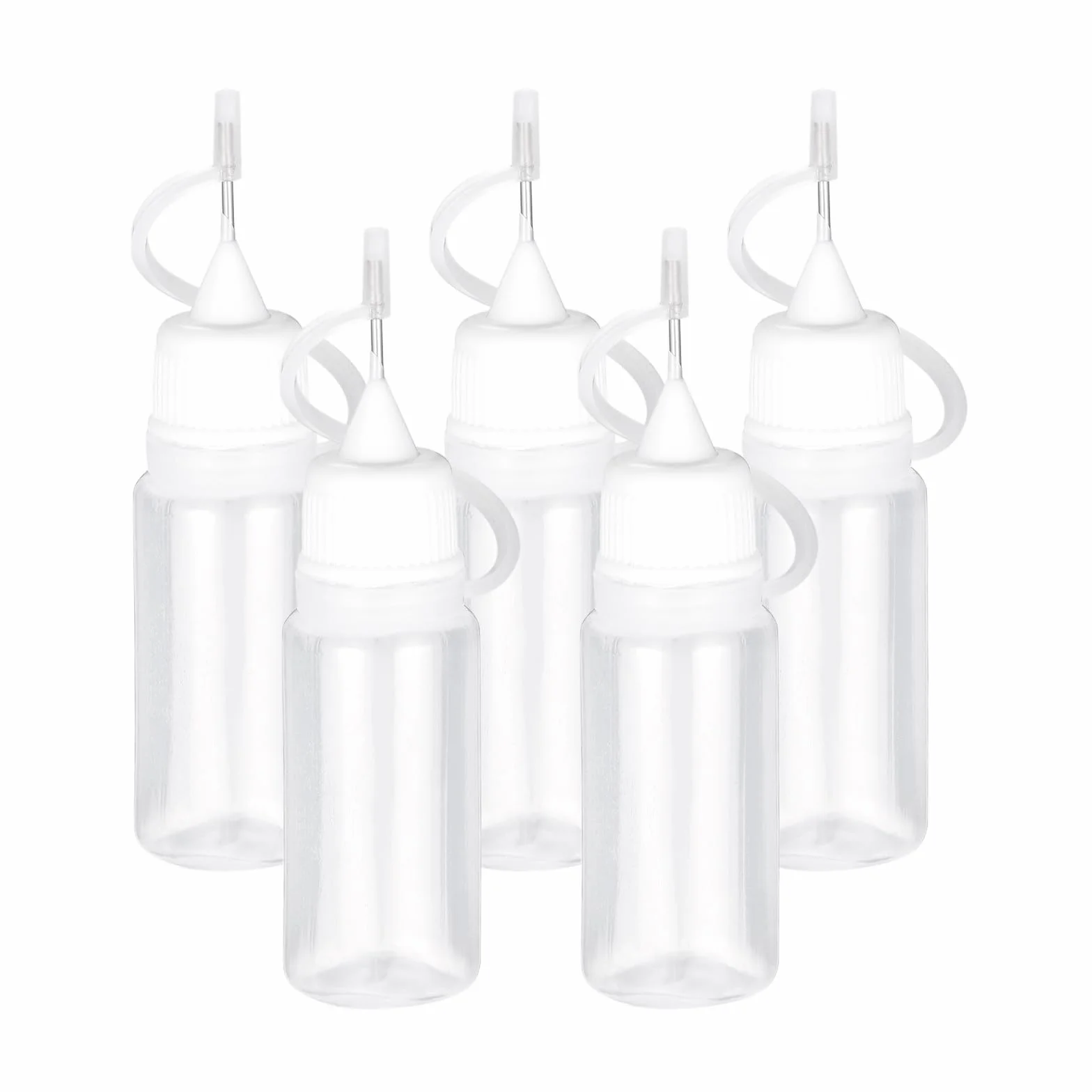 YOKIVE 5 szt. pusta zgniatana butelka z zakraplaczem, ręczna kontrola, opłata za przepływ płynów (biała, 15 ml)