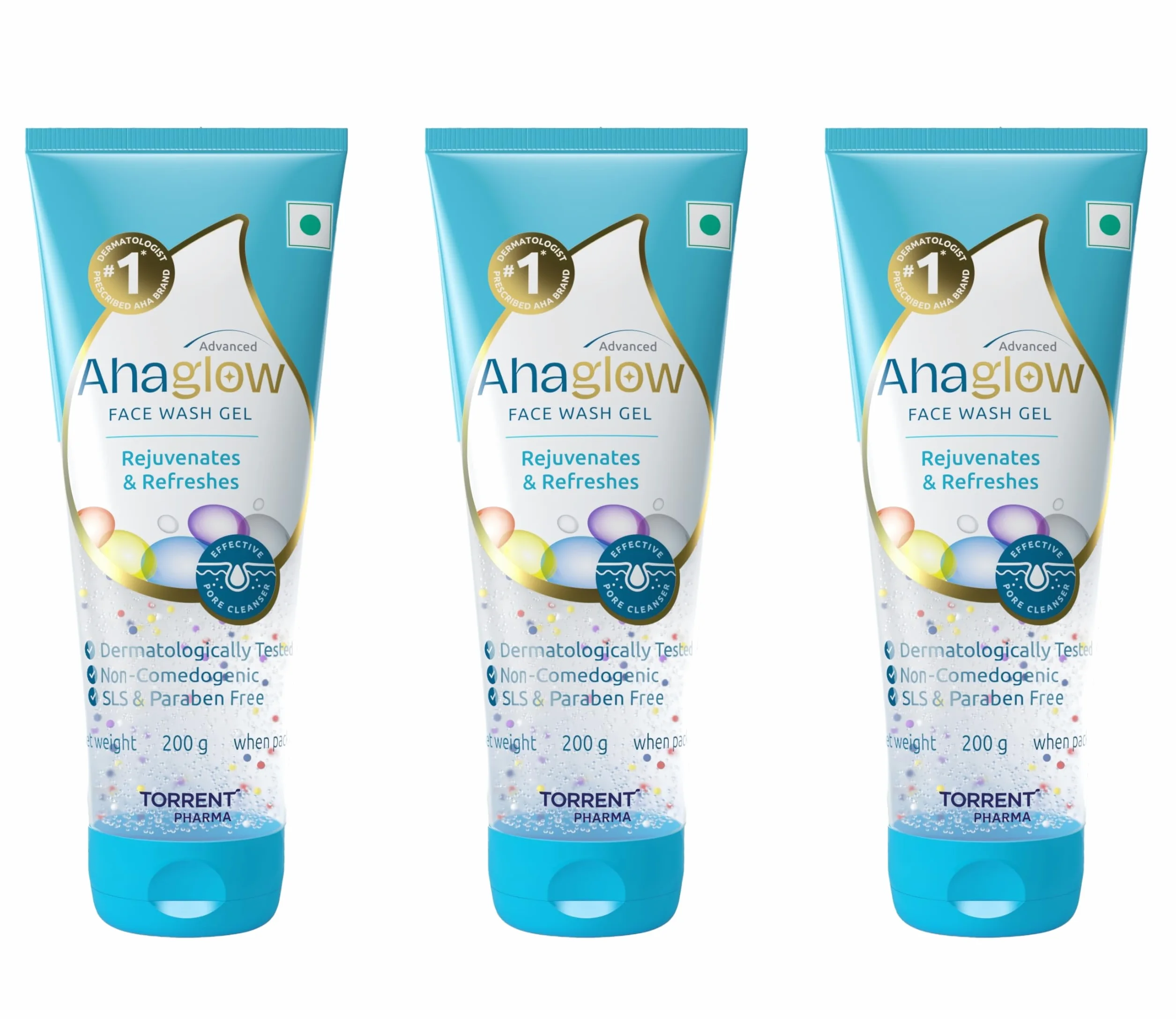 AHAGLOW Płyn do mycia twarzy 200g - Zestaw 3 szt
