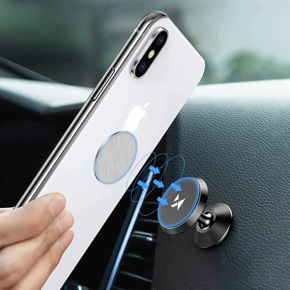 WOZINSKI Samoprzylepny uchwyt magnetyczny uchwyt na telefon komórkowy do deski rozdzielczej do iPhone Samsung Huawei
