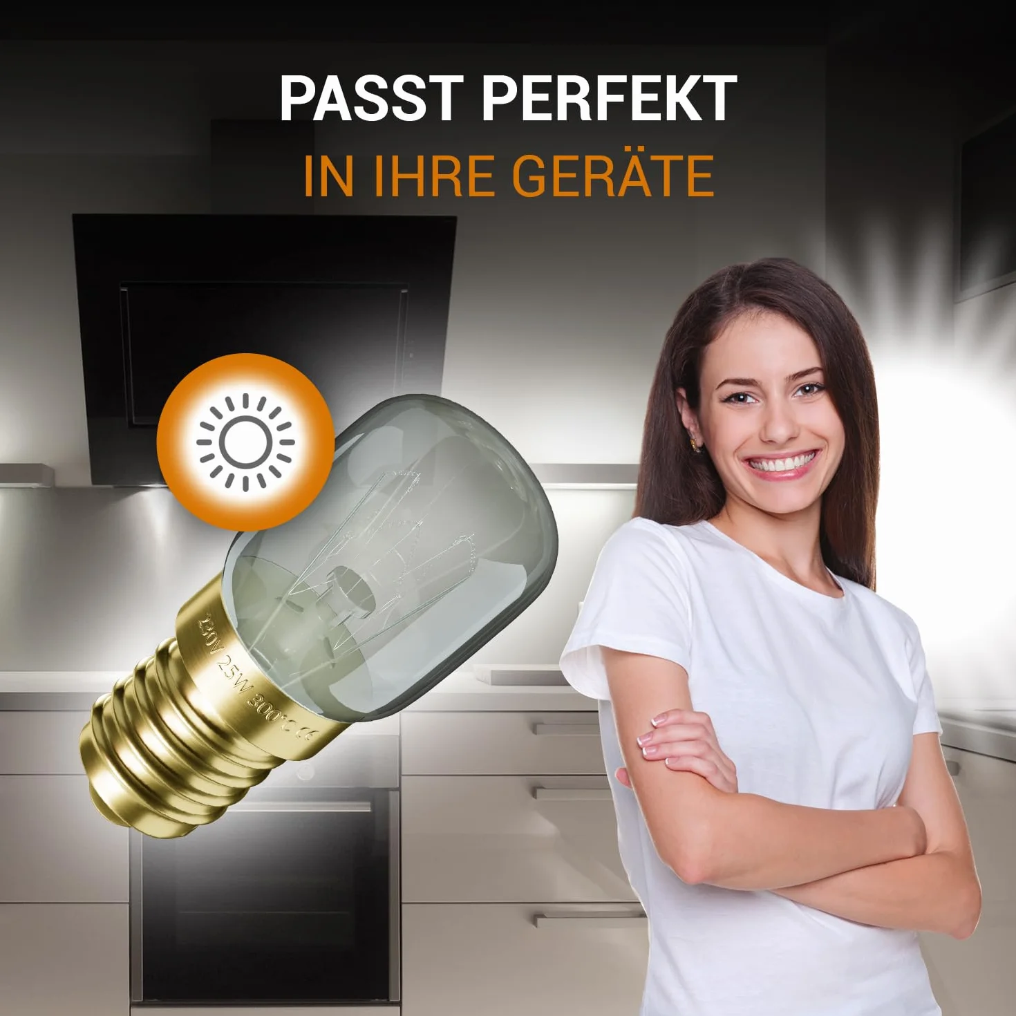 VIOKS Lampa do piekarnika E14 25W 230V 300°C 25mm Ø57mm do AEG Bauknecht ZANUSSI