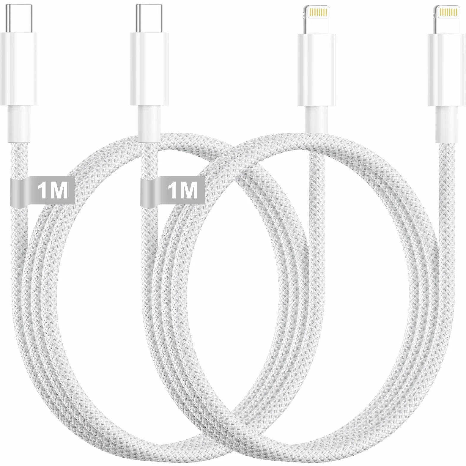 USB C do Lightning Cable 1M 2Pack, [Apple MFi Certified] Kabel Szybkiego Ładowania iPhone USB C do iPhone, Przewód Ładujący do Apple iPhone 14 13 12 11 Pro Max Plus X XR XS 8 SE, iPad