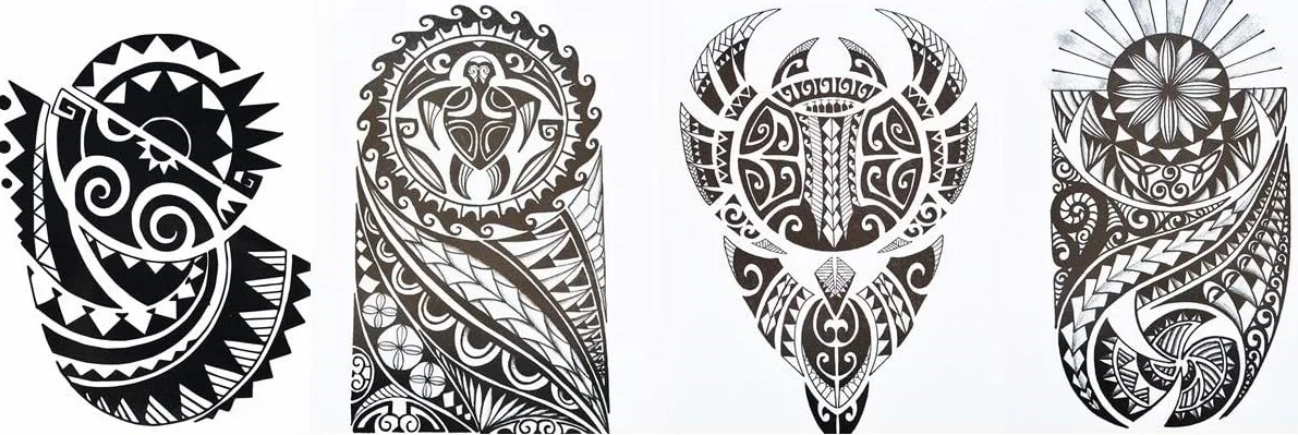 4 arkusze tymczasowego tatuażu Tribal Maori Design Tattoo HB4