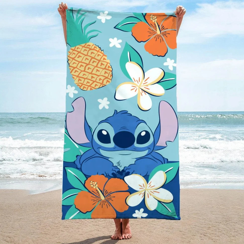 Jay Franco Kids Disney Lilo i Stitch 100% bawełniany ręcznik plażowy – 71 x 147 cm Super miękki ręcznik kąpielowy, basenowy i podróżny, oficjalny produkt licencjonowany, turkusowy