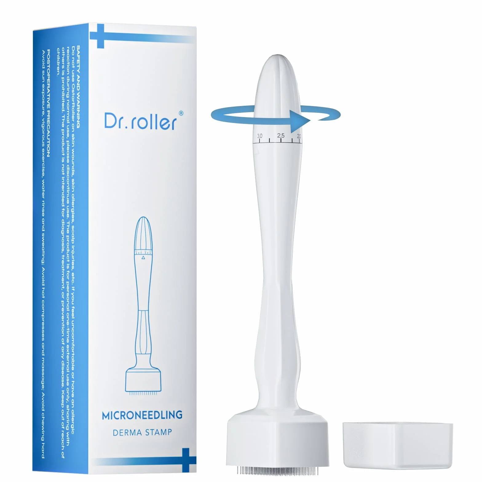 Derma Stamp, regulowany długopis do mikroigłowania 0-3 mm ze 140 pinami, profesjonalny Dermastamp Microneeedling Pen Derma Pen Hair Broda Growth dla mężczyzn i kobiet