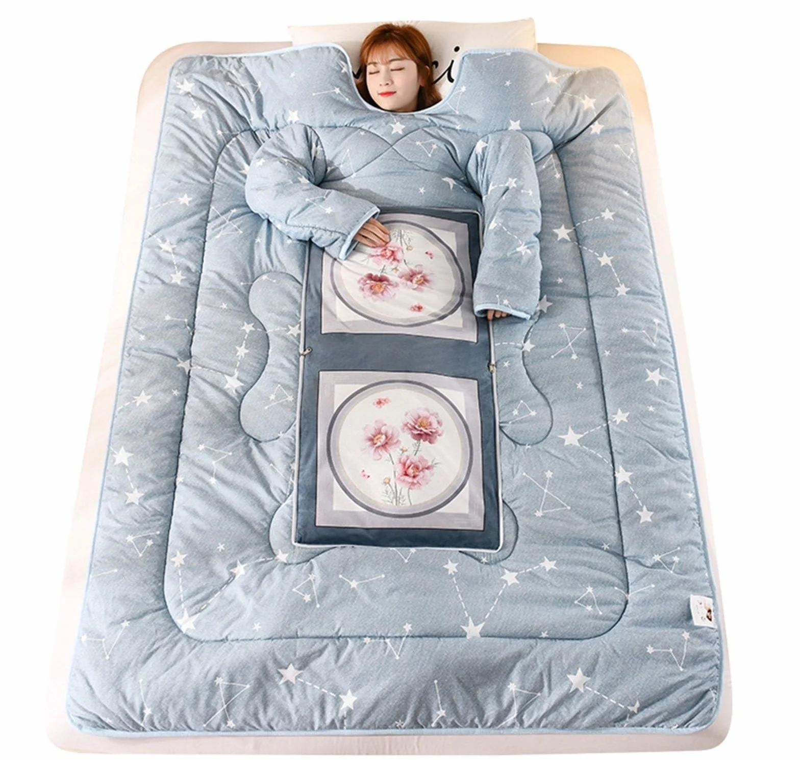 Leniwa Kołdra Z Rękawami, Zimowa Ciepła, Zagęszczona, Miękka Do Noszenia Na Kanapę Dla Dorosłych (Color : B, Size : 47.2 * 63in)