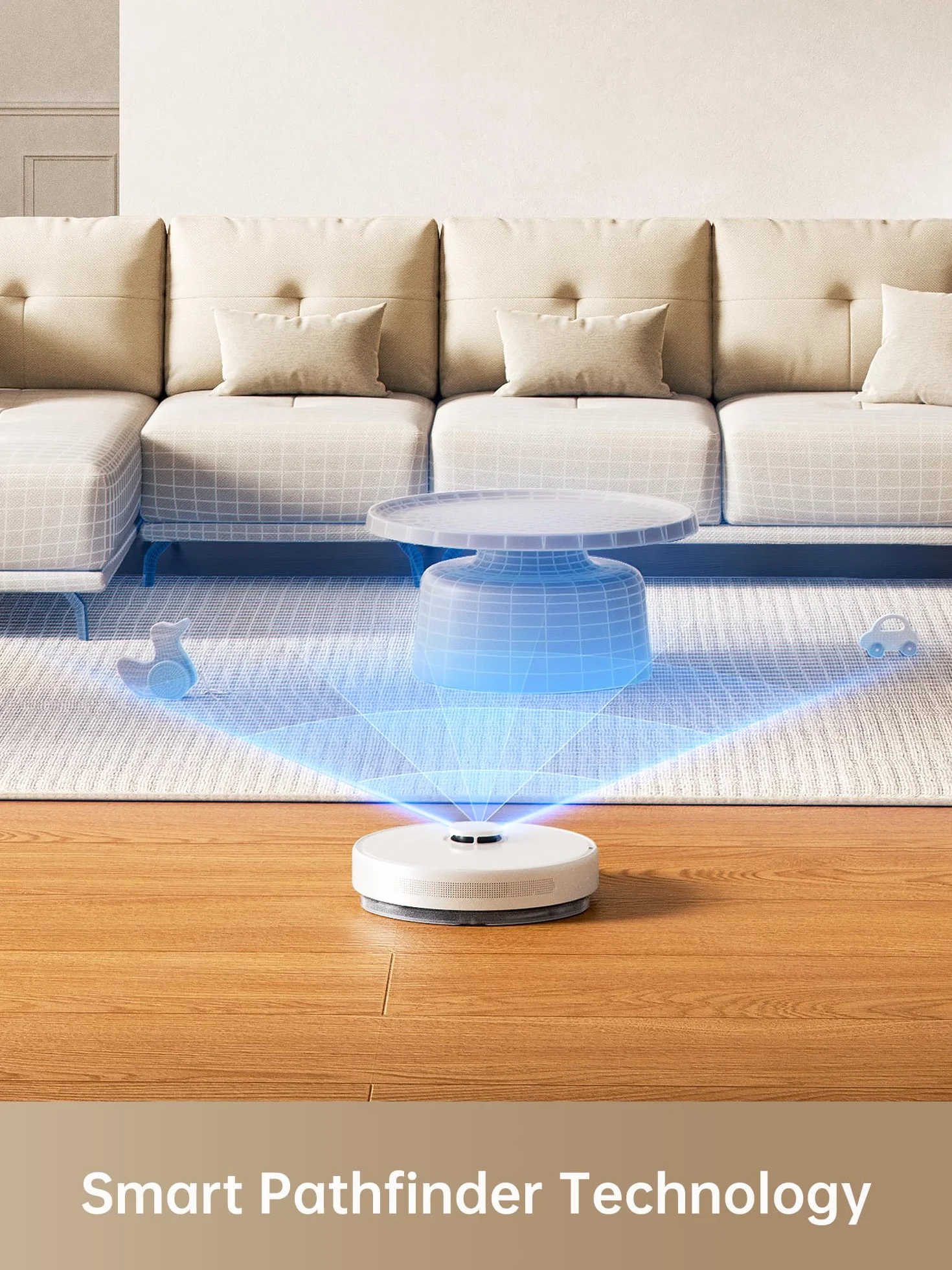 Dreame D10 Plus Gen 2 Robot Odkurzacz i Mopy, 6000Pa Robot Odkurzacz z samowoleczącą podstawą, Nawigacja LiDAR, zdolność do pokonywania przeszkód 20 mm, wielowarstwowa mapa, bateria 5200 mAh, biały
