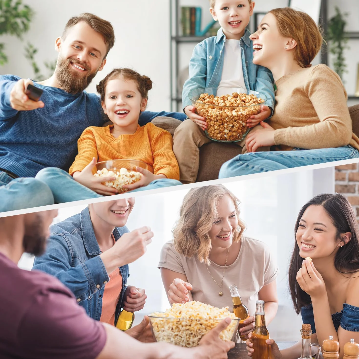Yabano Domowa maszyna do popcornu 5 l, 800 W, nieprzywierająca płyta grzewcza, automatyczne mieszanie