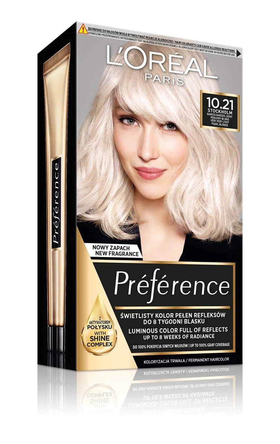 L'Oréal Paris Préférence 10.21 STOCKHOLM farba do włosów Bardzo Jasny Perłowy Blond