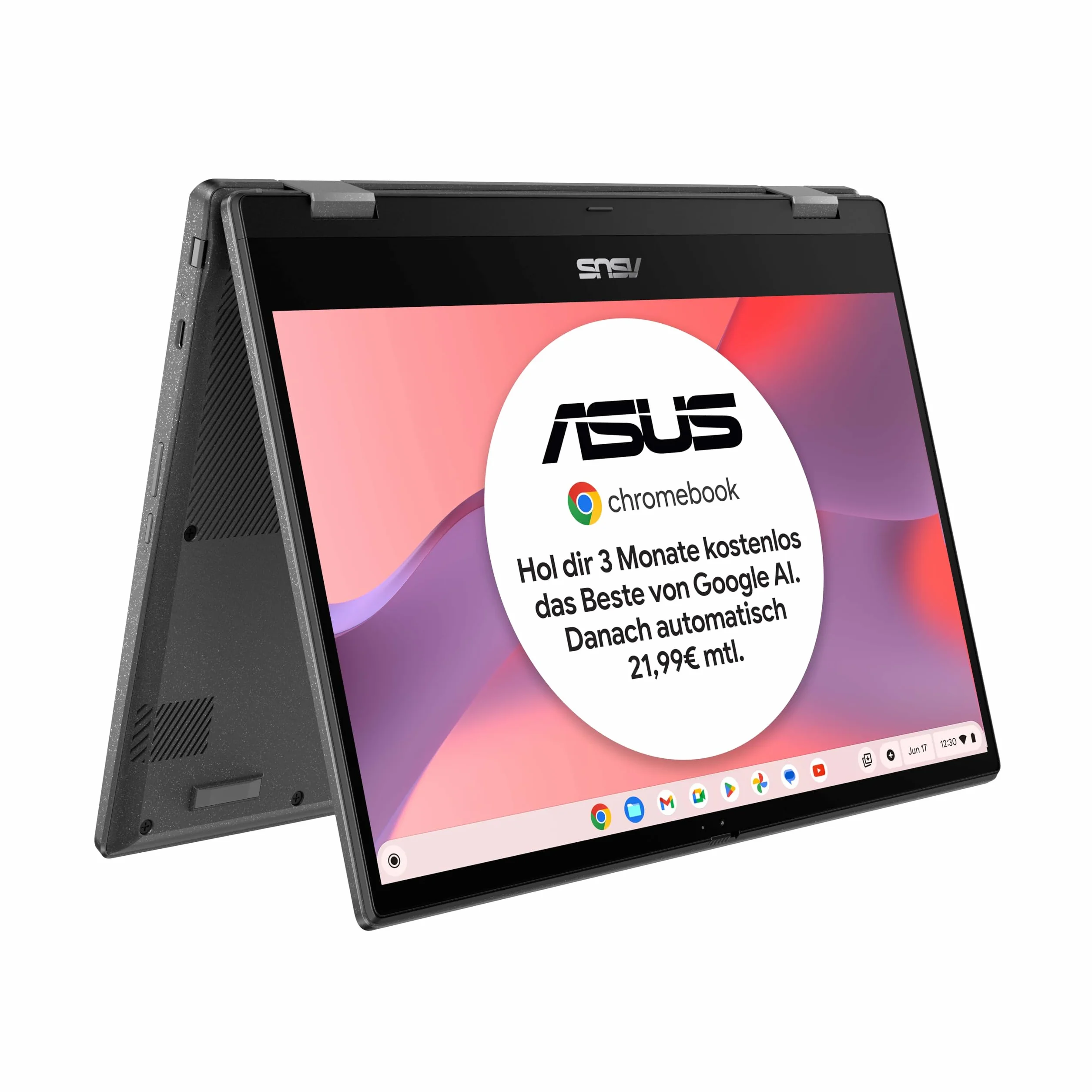 ASUS Chromebook Flip CM1 laptop | 14" Full HD 16:9 IPS Touch Display | MediaTek Kompanio 510 | 8 GB RAM | 128 GB eMMC | ARM G52 MC2 | ChromeOS | klawiatura QWERTZ | Gravity Grey