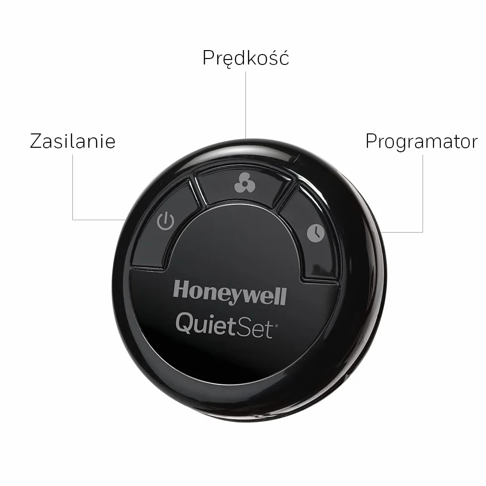 Wentylator stojący Honeywell Advanced QuietSet z funkcją oscylacji (5 poziomów prędkości, programator czasowy, oscylacja w zakresie 70°, regulacja wysokości, sterowanie pilotem, łatwość korzystania) HSF600B
