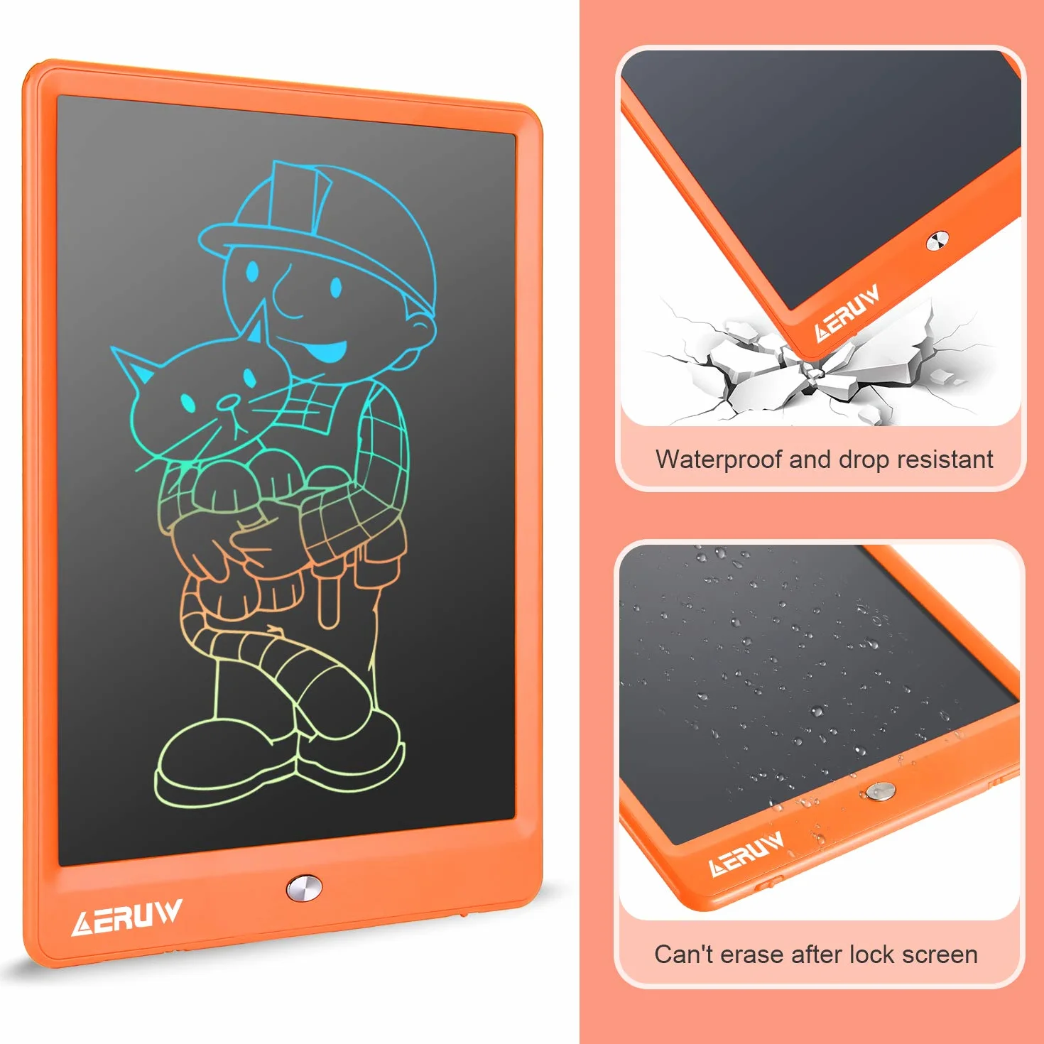 Tablet do pisania LCD Kolorowy 10-calowy elektroniczny grafika Doodle Board eWriter Podkładka do rysowania z blokadą pamięci Prezent dla dzieci i dorosłych Home School Office Tablet