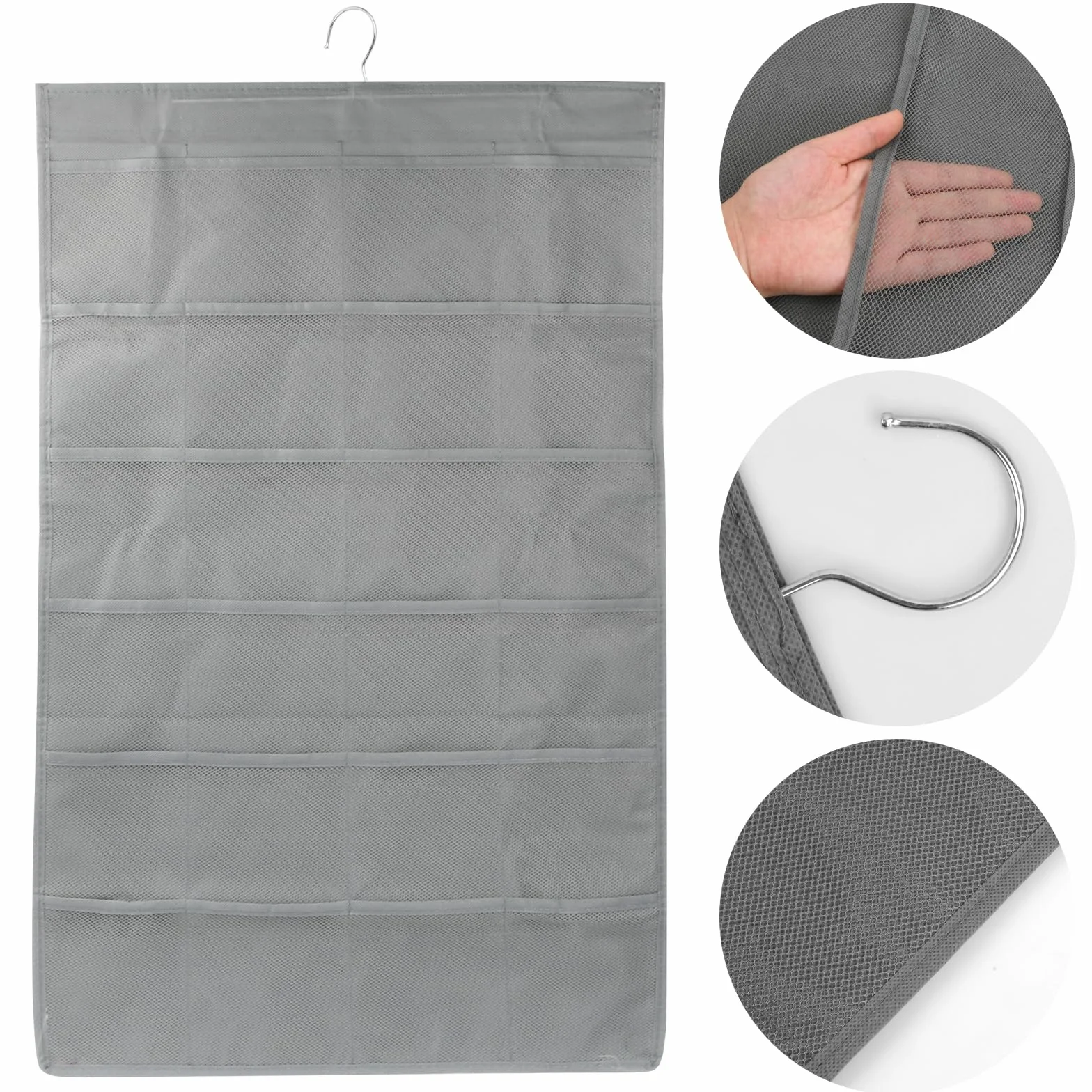 Wiszący organizer do szafy 36 kieszeni składany 80x48 cm dwustronny