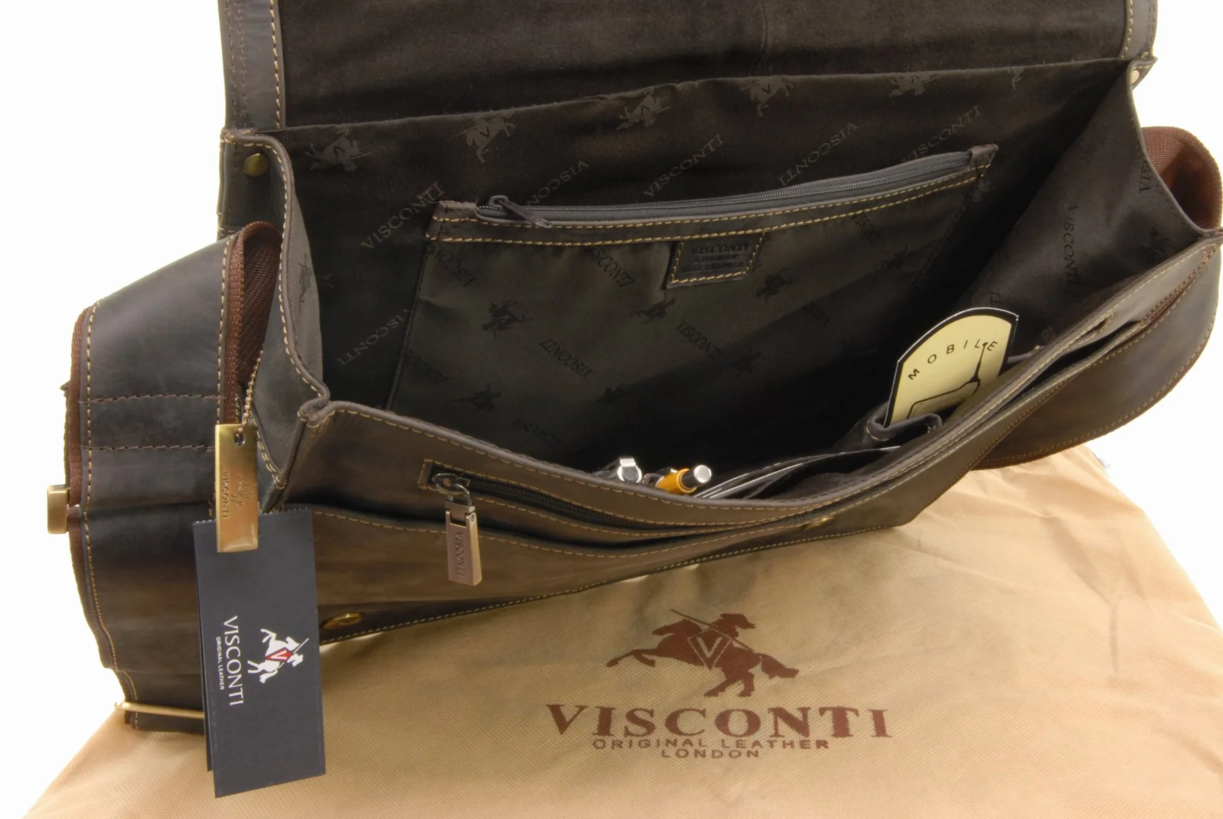 Visconti - Męska Torba Listonoszka na Ramię - Bardzo Duża Torba na Laptopa Rozmiaru 15-16 Cali i Notesy A4-16054 Harvard XL