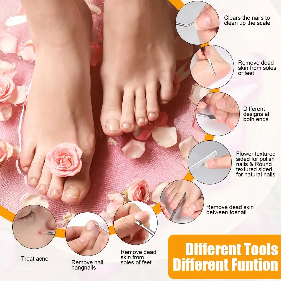 LOPHE Zestaw narzędzi do pedicure, 8-częściowy zestaw do usuwania wcielonych paznokci, profesjonalne noże pedicure, zestaw narzędzi do pedicure ze stali nierdzewnej
